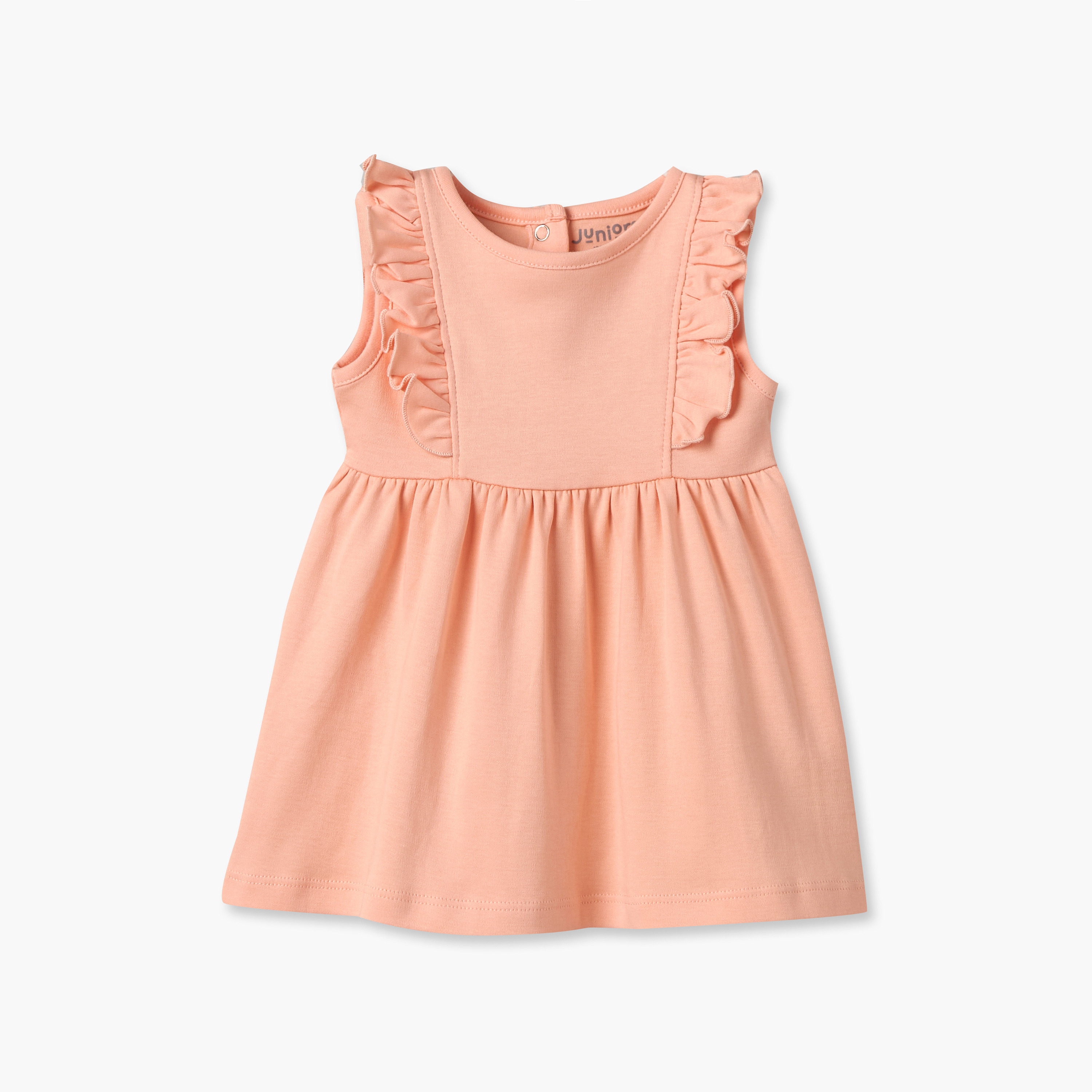 Pack of 2 Juniors Round Neck Knee Length Dress with Snap Button Closure-baby-girls-clothing-dressesandjumpsuits-image-3
