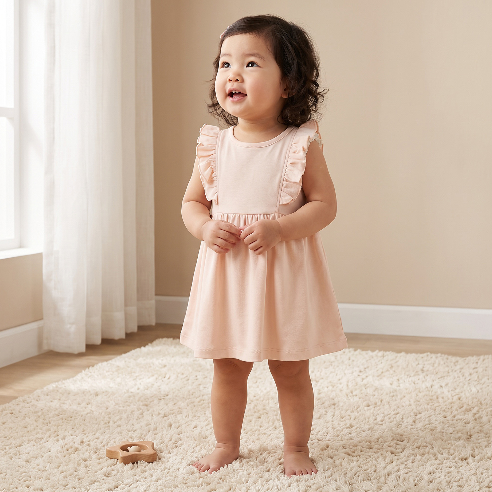 Pack of 2 Juniors Round Neck Knee Length Dress with Snap Button Closure-baby-girls-clothing-dressesandjumpsuits-image-2