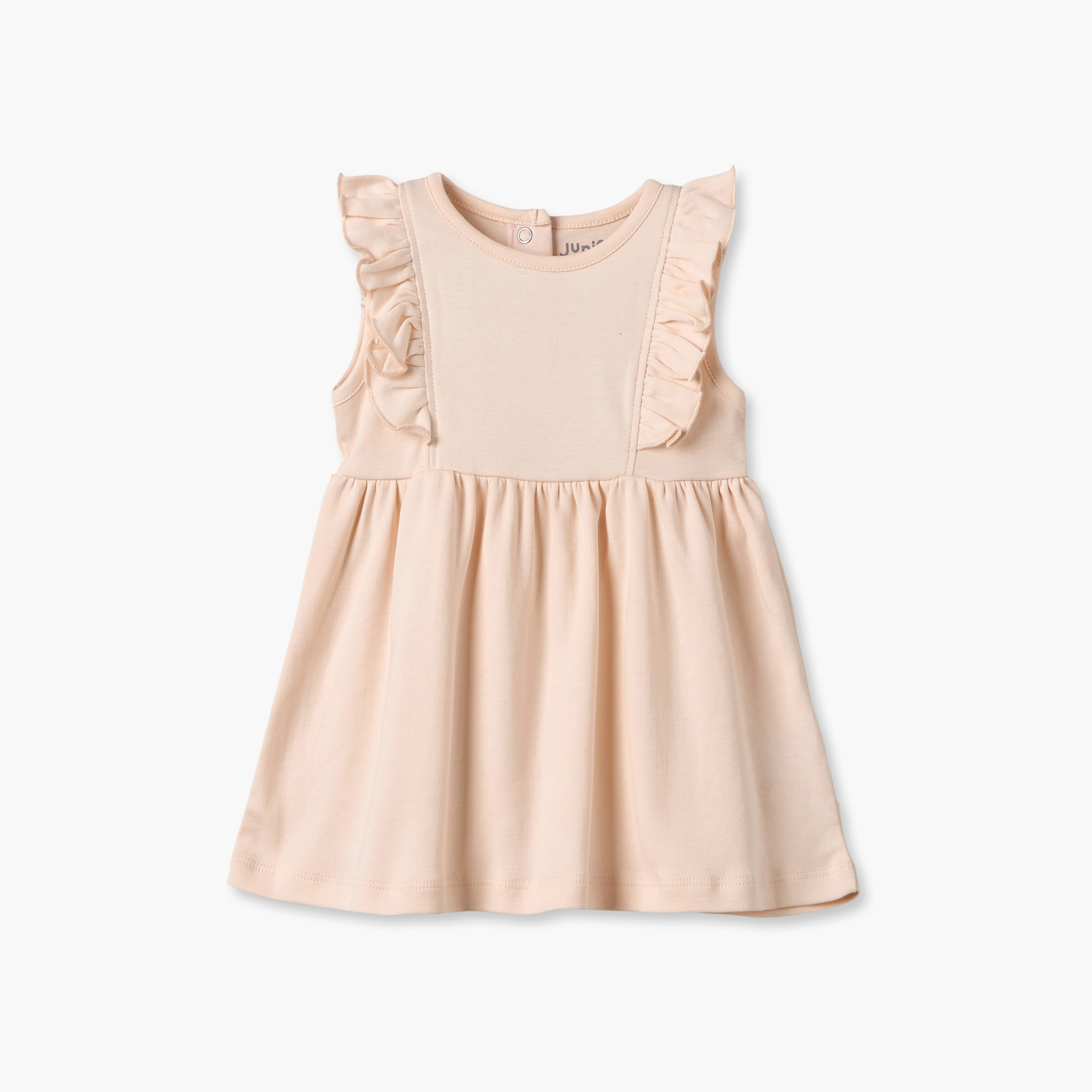 Pack of 2 Juniors Round Neck Knee Length Dress with Snap Button Closure-baby-girls-clothing-dressesandjumpsuits-image-3