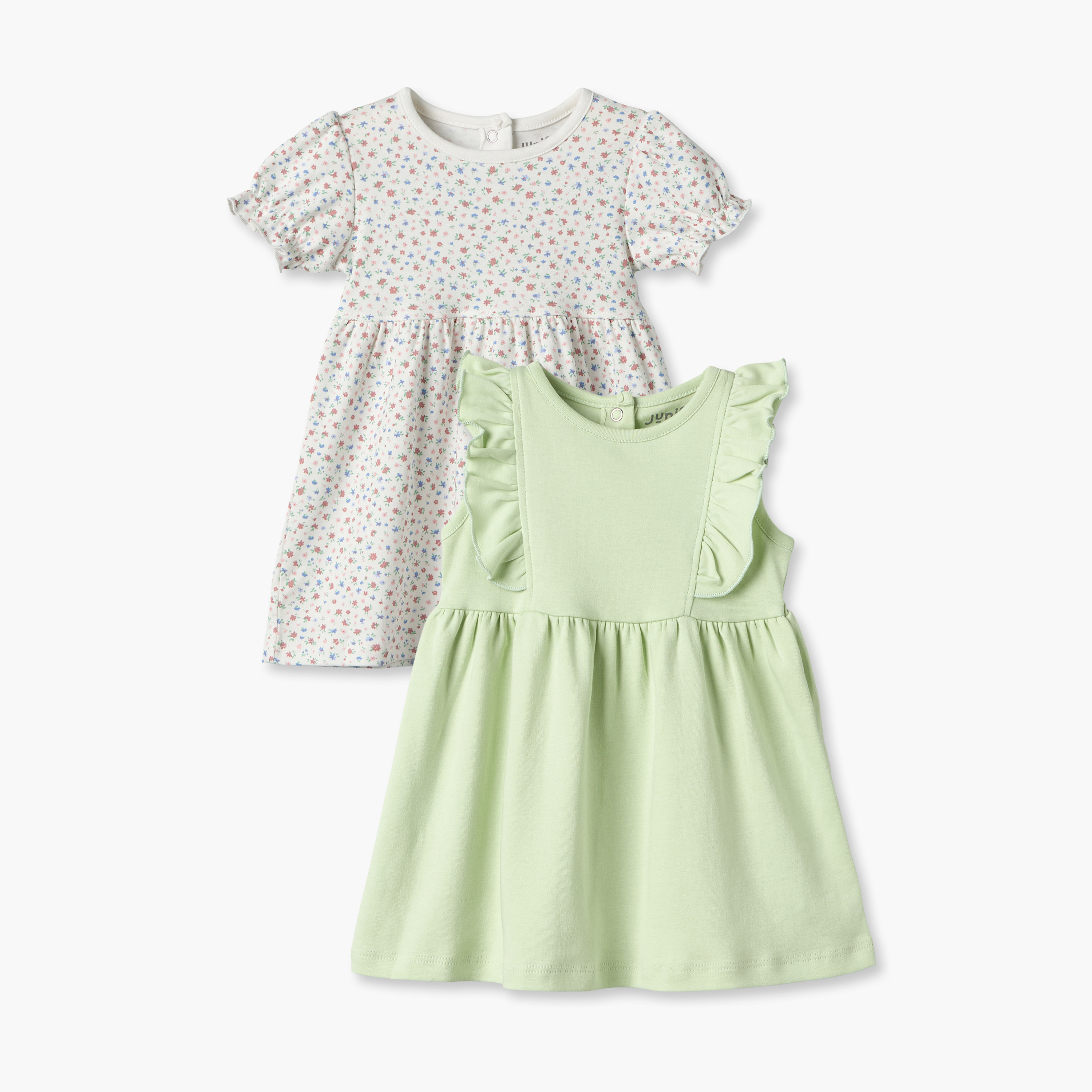 طقم فساتين بطول الركبة وياقة مستديرة وأزرار إغلاق كباسة قطعتين من جونيورز-baby-girls-clothing-dressesandjumpsuits-image-1