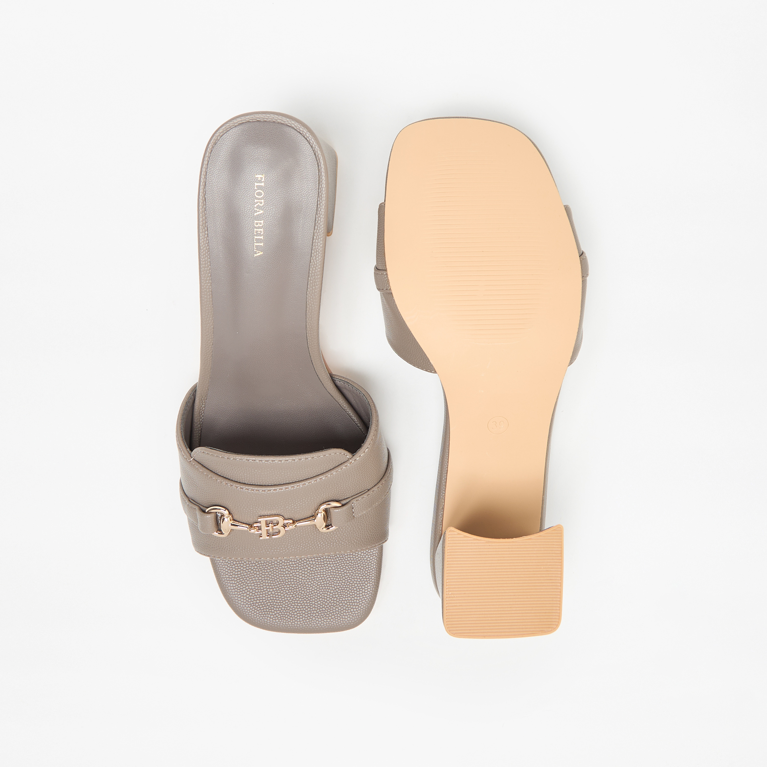 صندل سهل الارتداء بارز الملمس بكعب سميك وإبزيم مزيّن من فلورا بيلا-women-shoes-sandals-heeled-image-14