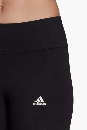 Adidas Logo Print High Rise Leggings with Elasticised Waistband
