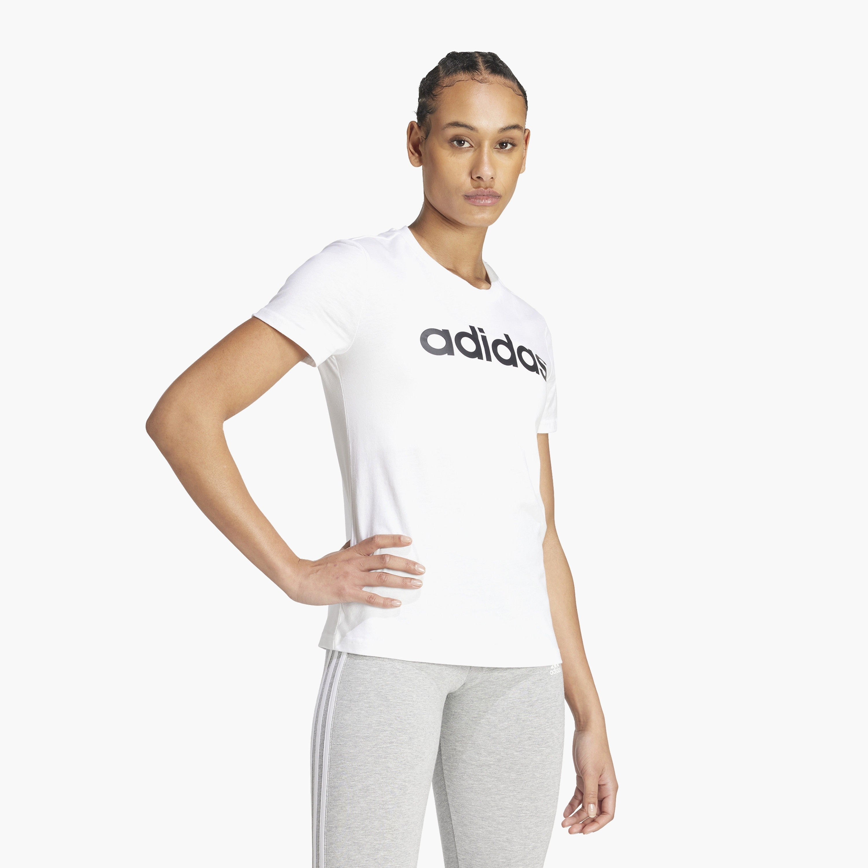 تيشيرت نسائي بشعار إسينشالز سليم من أديداس | OE-sports-women-clothing-tshirtsandvests-image-2