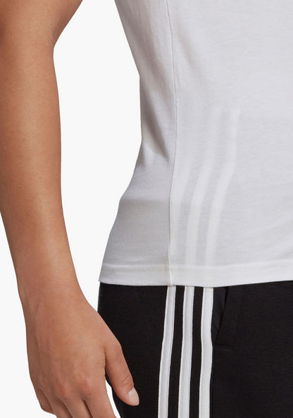 Adidas Logo Print Crew Neck T-shirt with Short Sleeves