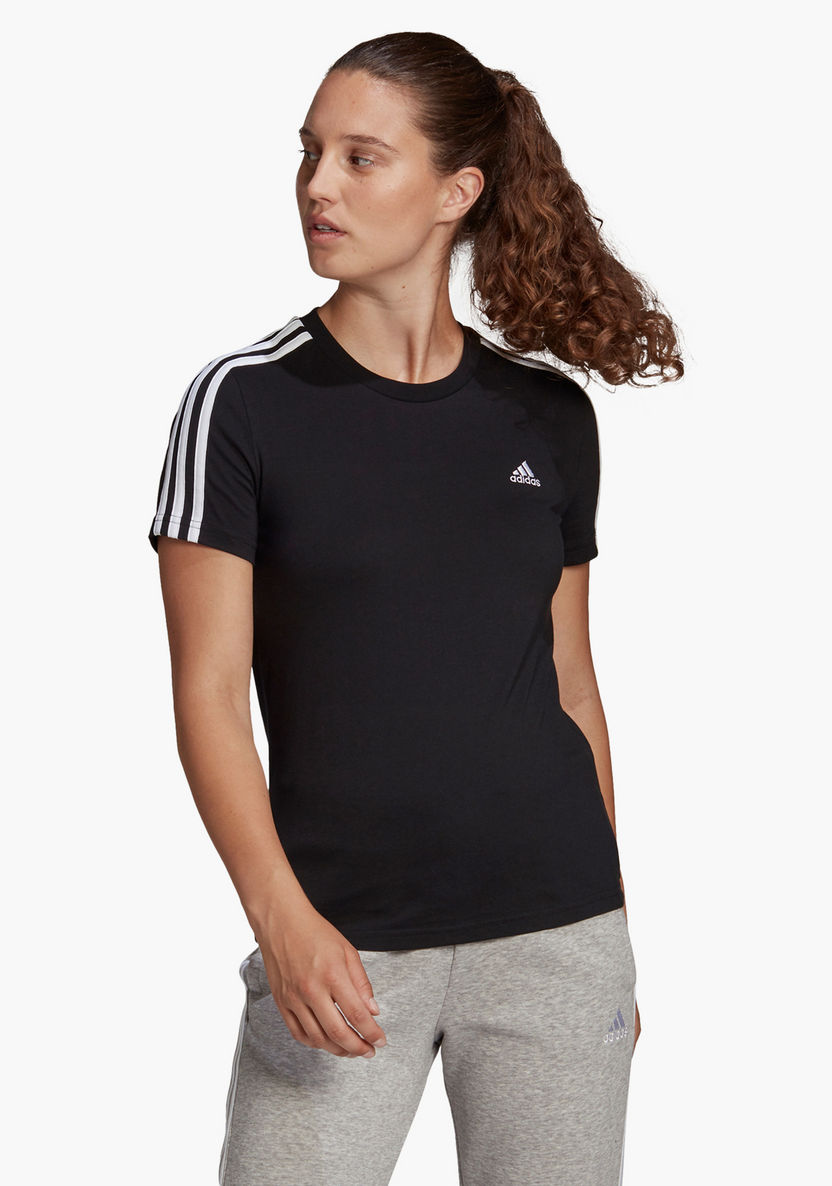 Adidas Women's Logo Print Crew Neck T-shirt - GL0784-T Shirts & Vests-image-0