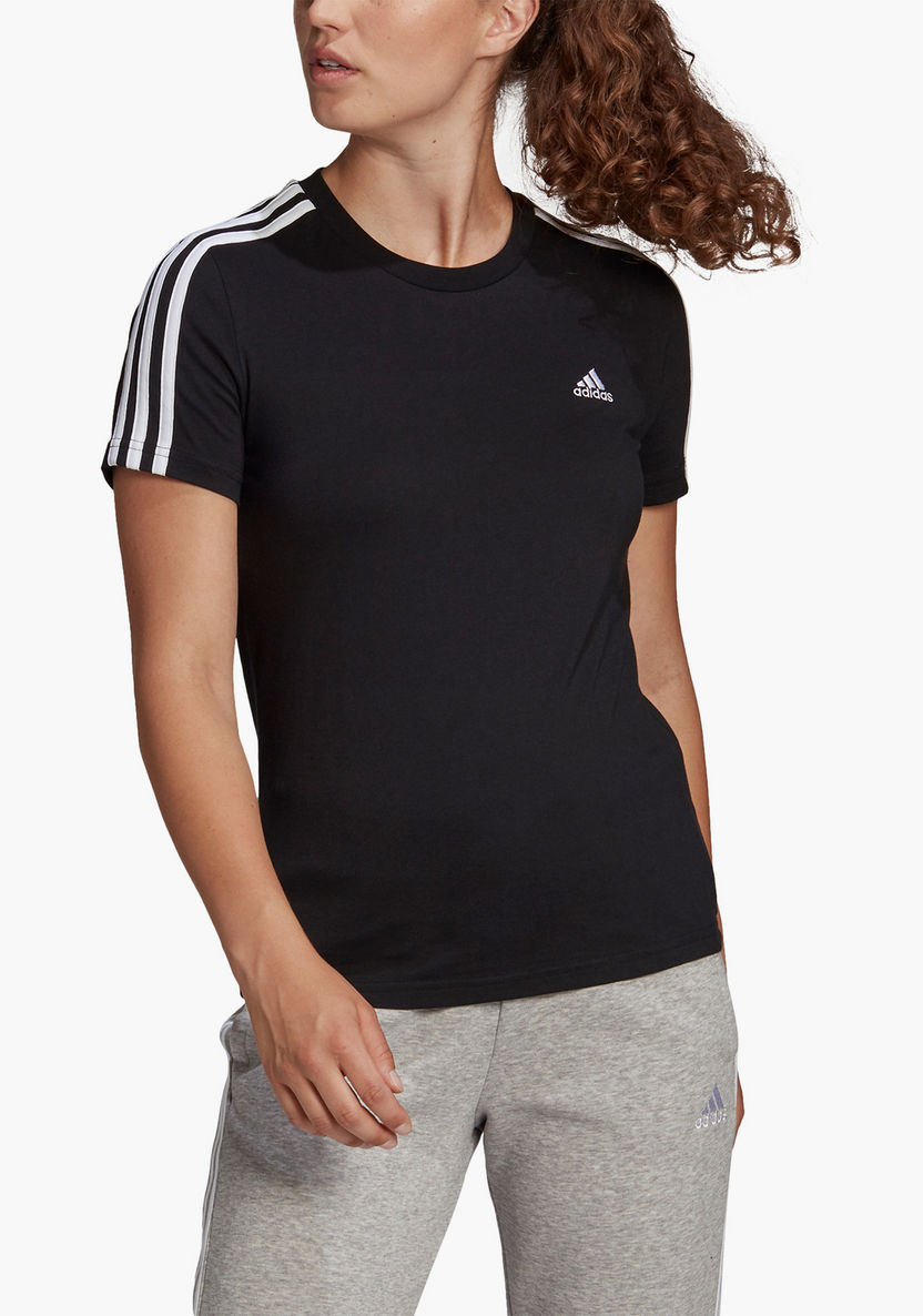 Adidas Women's Logo Print Crew Neck T-shirt - GL0784-T Shirts & Vests-image-2