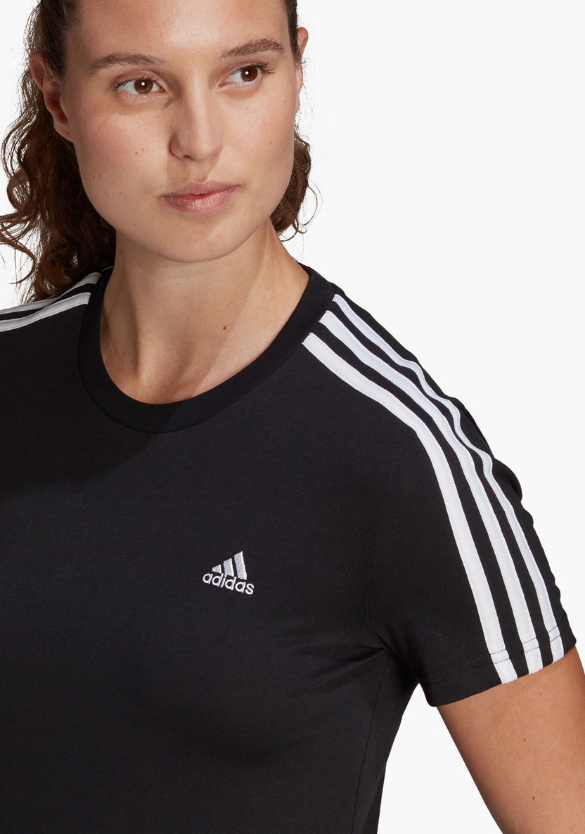 Adidas Women's Logo Print Crew Neck T-shirt - GL0784-T Shirts & Vests-image-3