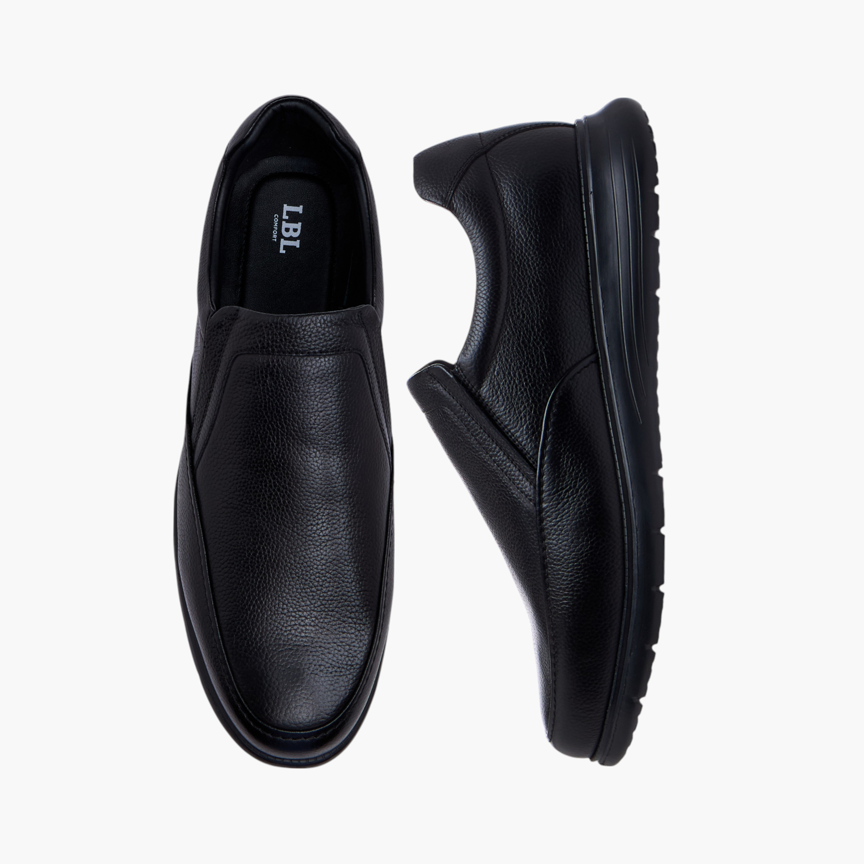 حذاء سادة سهل الارتداء من إل بي إل من شو إكسبريس-men-shoes-formalshoes-image-1