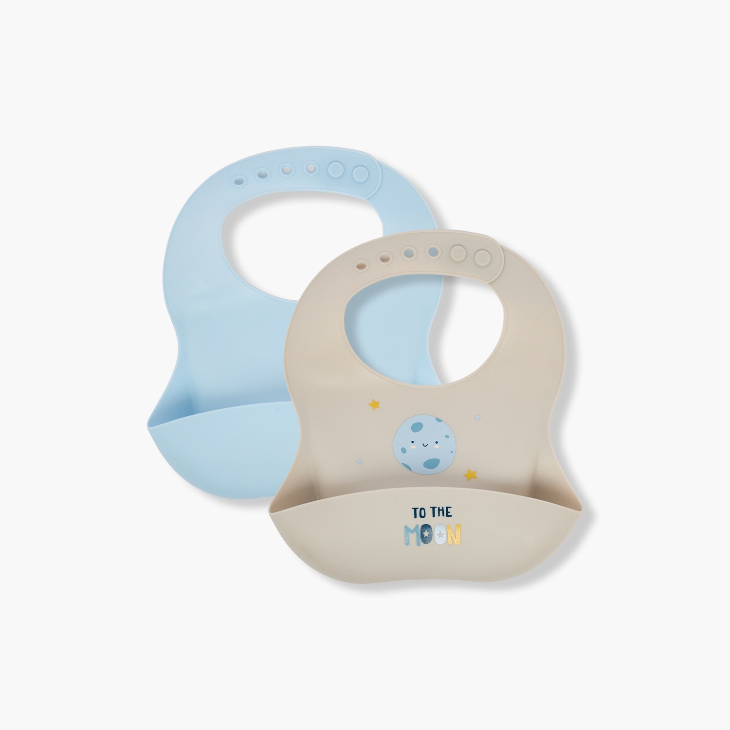طقم مريلة أطفال من قطعتين بطبعة رسومات-baby-feeding-bibs-image-1