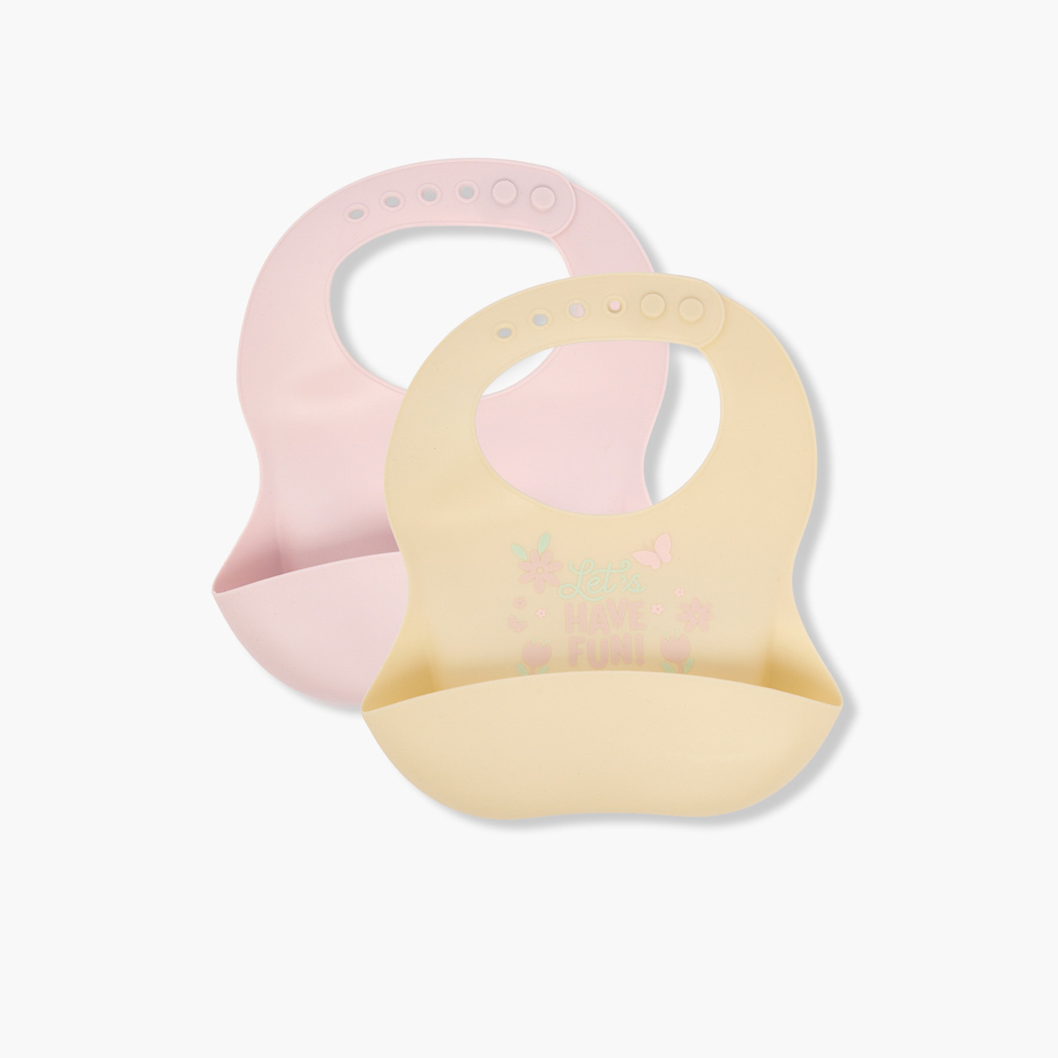مرايل أطفال بطبعات شعار من جلو - عبوة من قطعتين-baby-feeding-bibs-image-1
