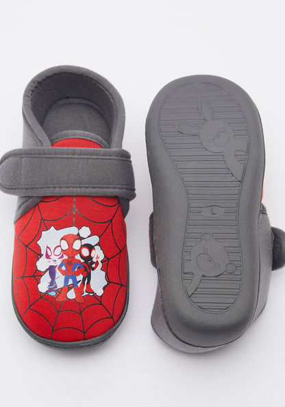 Spider-Man Print Shoes with Hook and Loop Closure-Boy%27s Bedroom Slippers-image-4