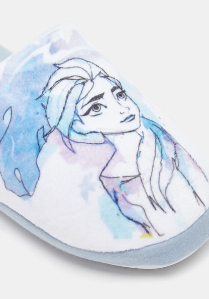 Disney Elsa Print Bedroom Slide Slippers-Girl%27s Bedroom Slippers-image-3