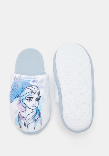 Disney Elsa Print Bedroom Slide Slippers-Girl%27s Bedroom Slippers-image-5