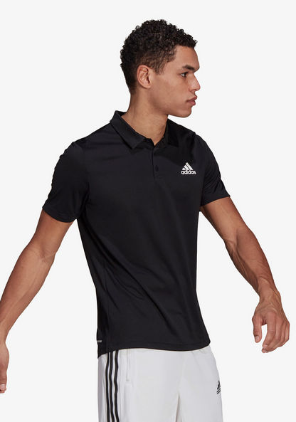 Adidas Logo Detail Polo T-shirt with Short Sleeves