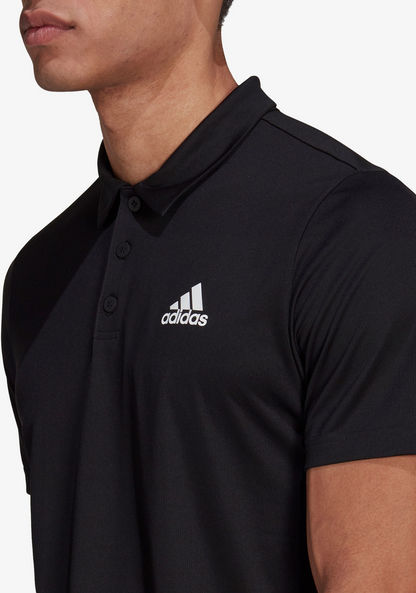 Adidas Logo Detail Polo T-shirt with Short Sleeves