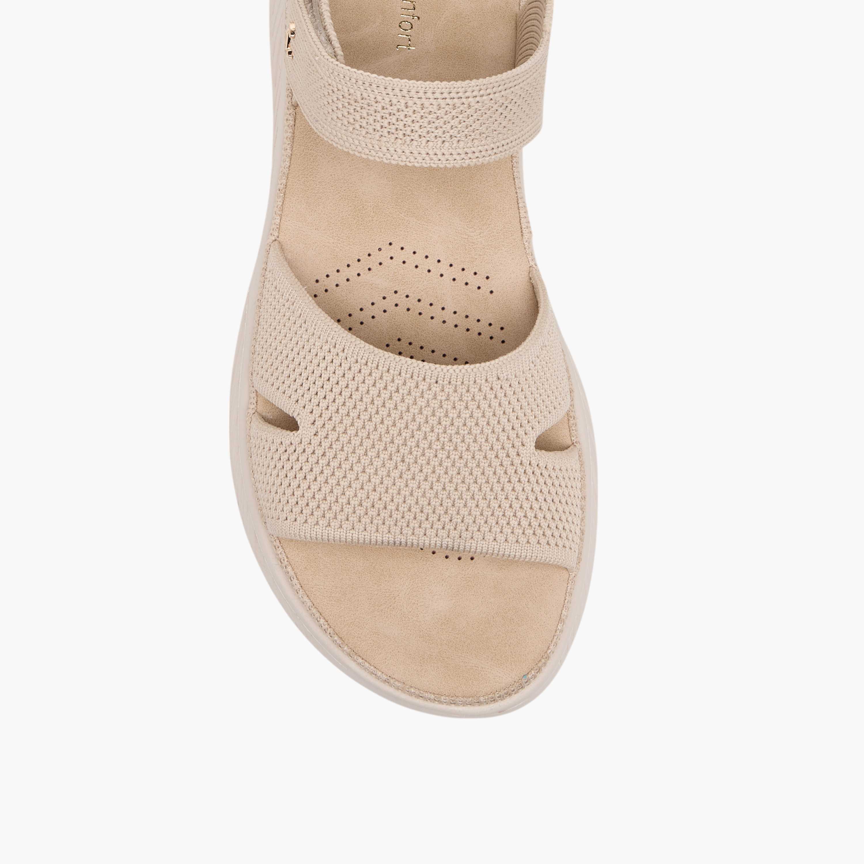 Le Confort Textured Open Toe Sandals with Hook and Loop Closure-women-shoes-sandals-heeled-image-3