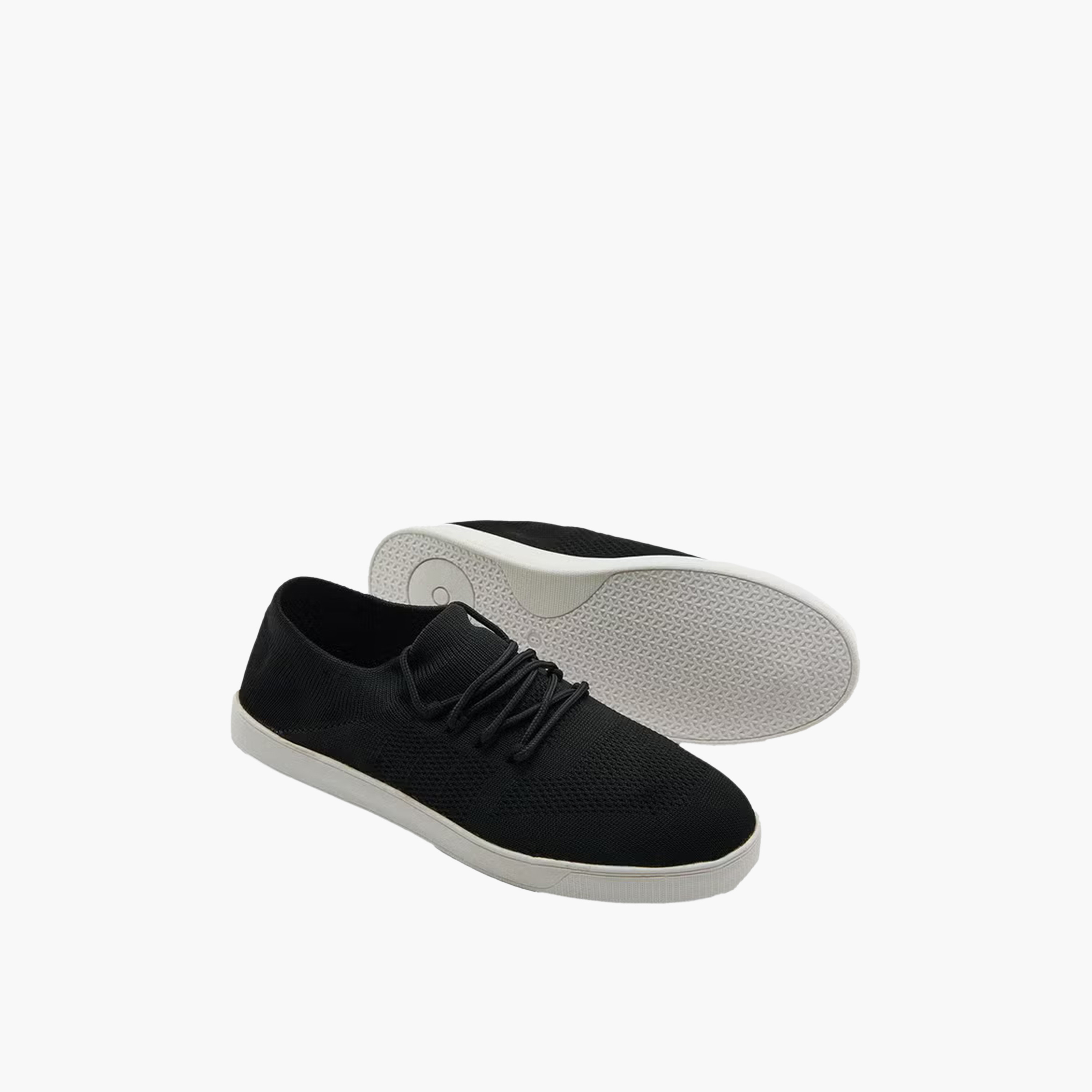 Geoomnii Men's Lace-up Low Ankle Sneakers | GML-1010-Black-men-shoes-sneakers-image-1