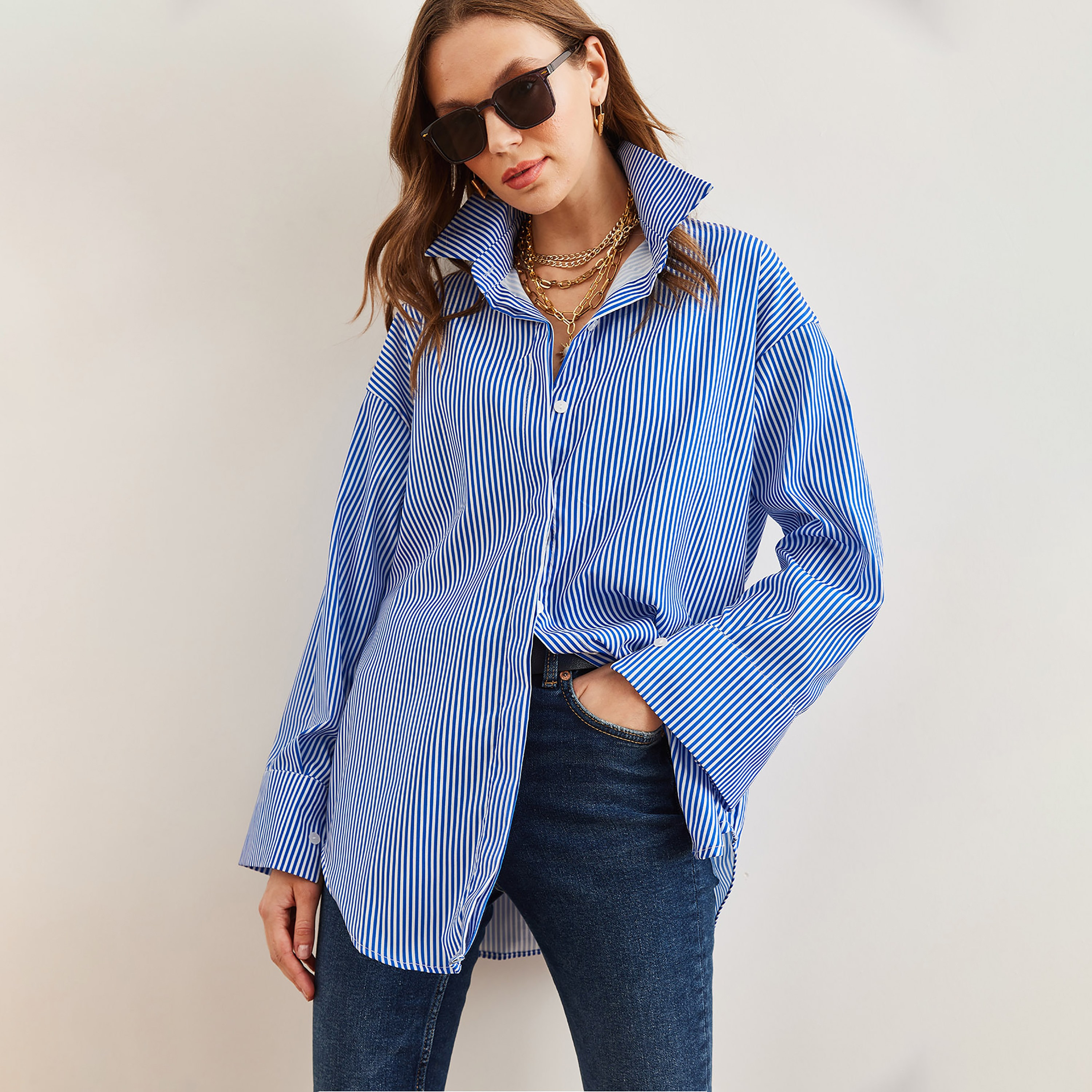 قميص نسائي مخطط، بأكمام منسدلة، أزرق من أولالوك-women-clothing-shirtsandblouses-shirts-image-6