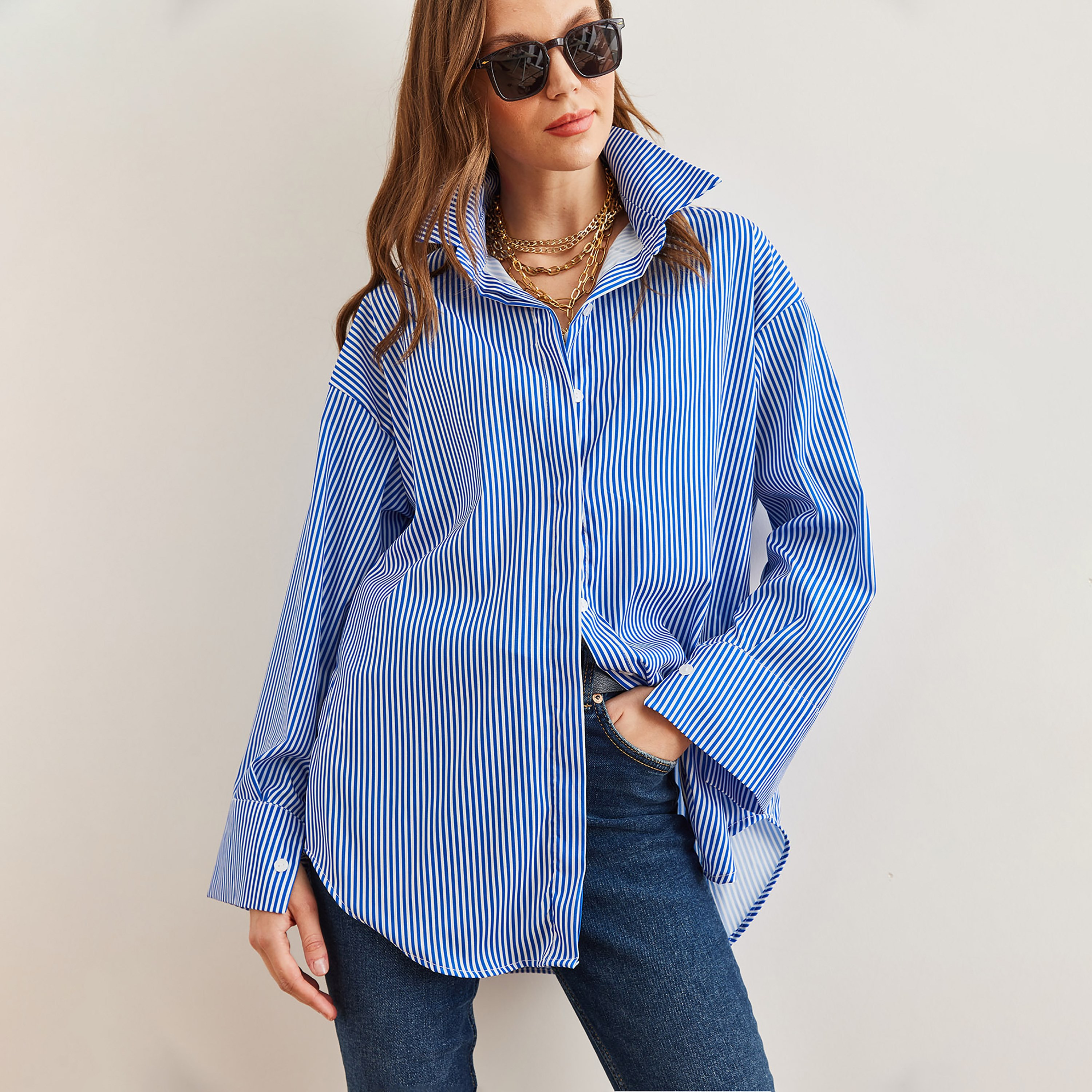 قميص نسائي مخطط، بأكمام منسدلة، أزرق من أولالوك-women-clothing-shirtsandblouses-shirts-image-9