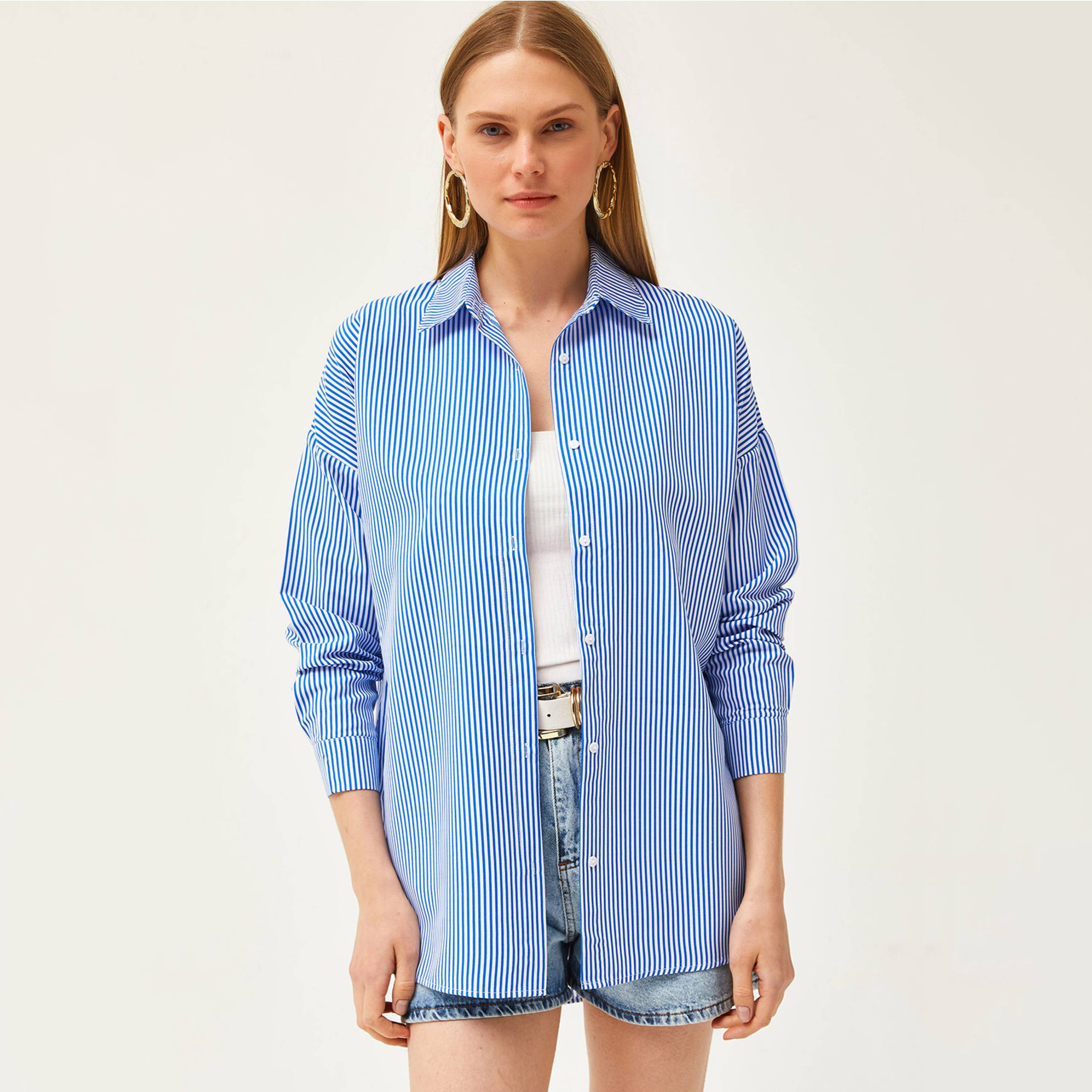قميص نسائي مخطط، بأكمام منسدلة، أزرق من أولالوك-women-clothing-shirtsandblouses-shirts-image-1
