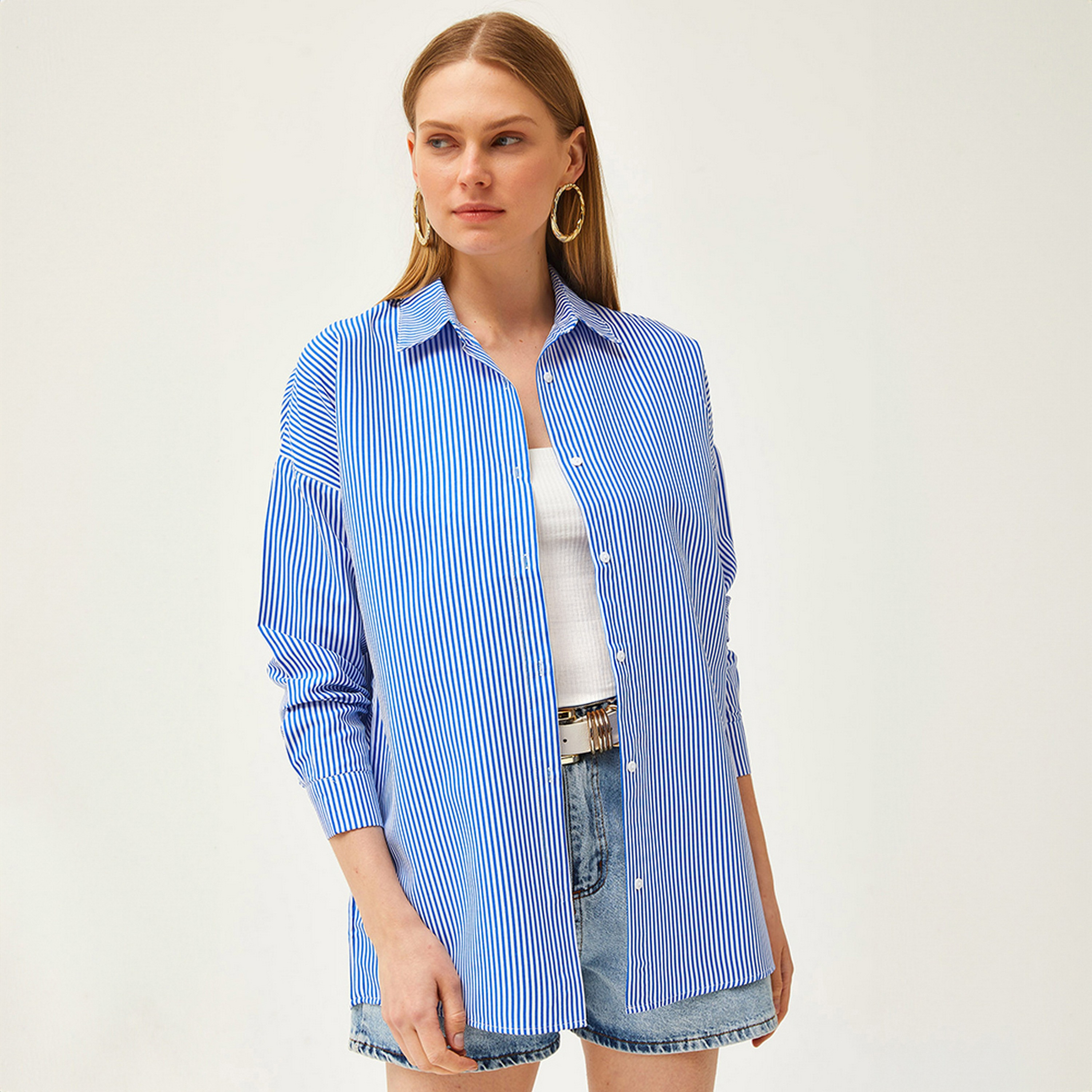 قميص نسائي مخطط، بأكمام منسدلة، أزرق من أولالوك-women-clothing-shirtsandblouses-shirts-image-2