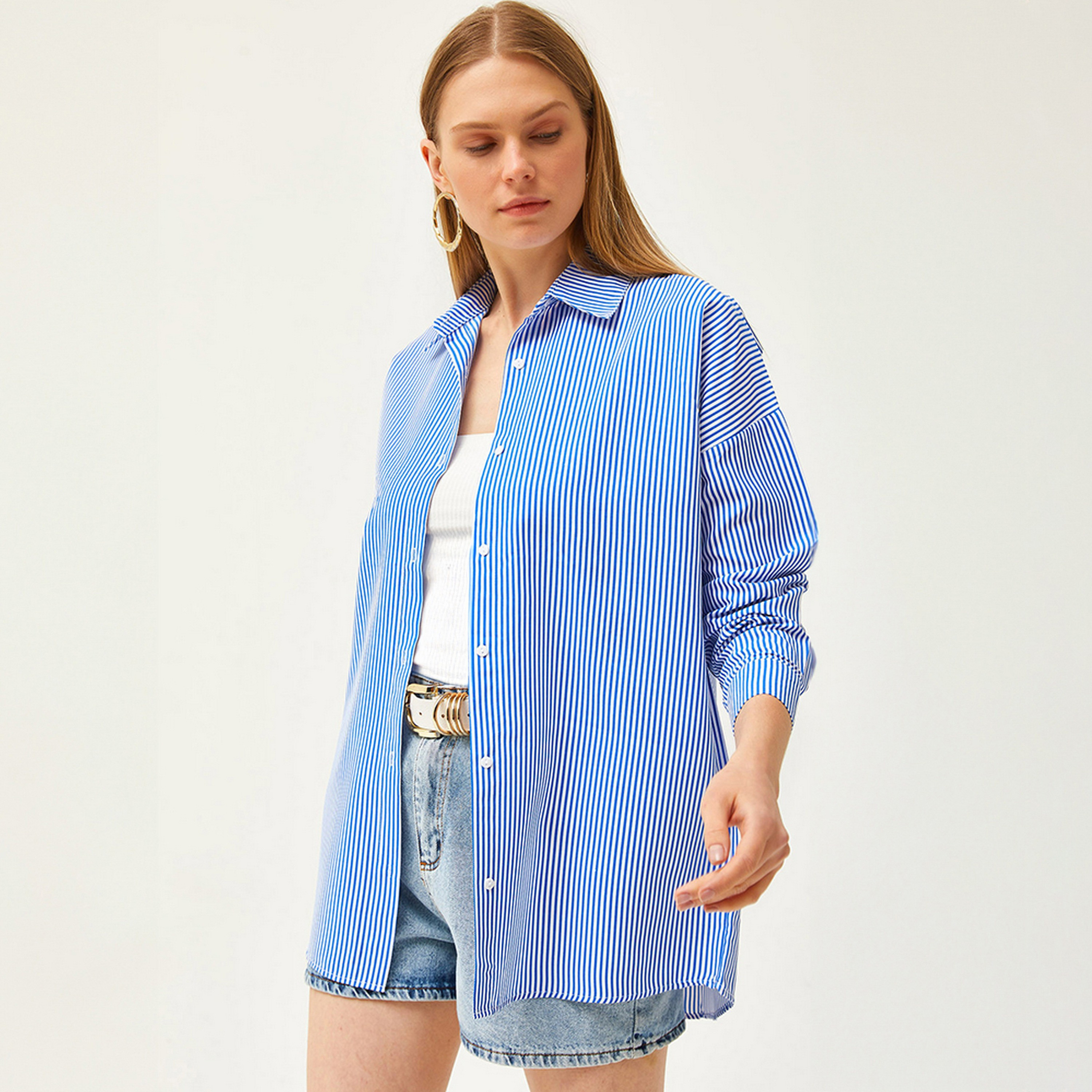 قميص نسائي مخطط، بأكمام منسدلة، أزرق من أولالوك-women-clothing-shirtsandblouses-shirts-image-4