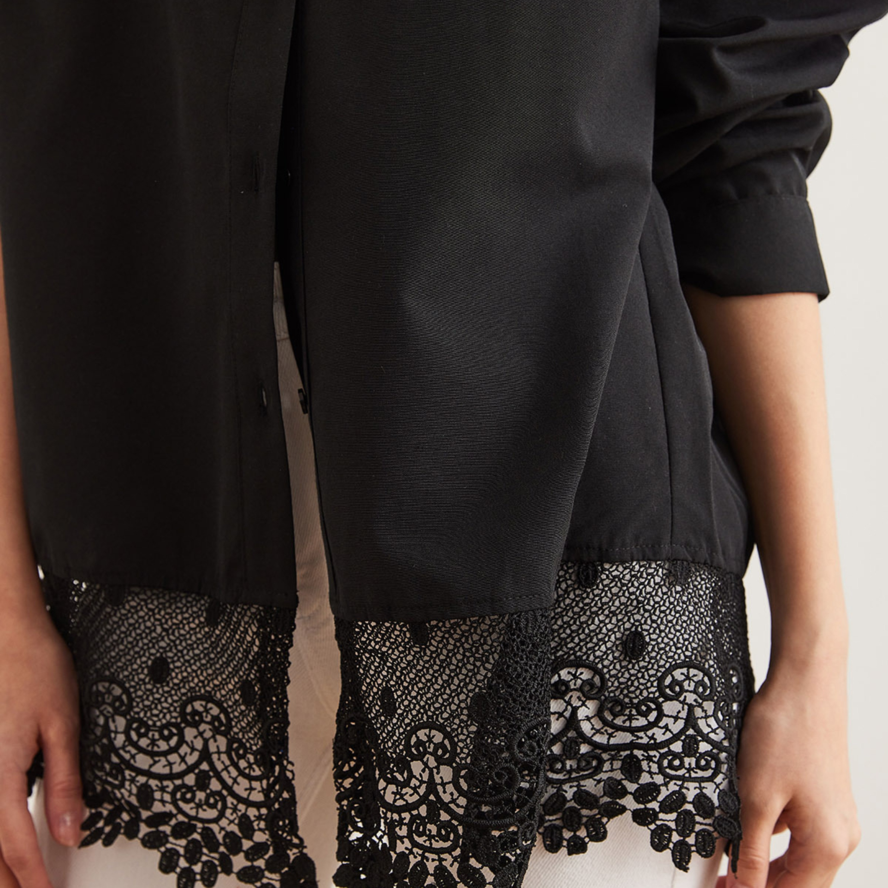 Olalook Lace Detailed Drop Shoulder Sleeves Women's Shirt-women-clothing-shirtsandblouses-shirts-image-8