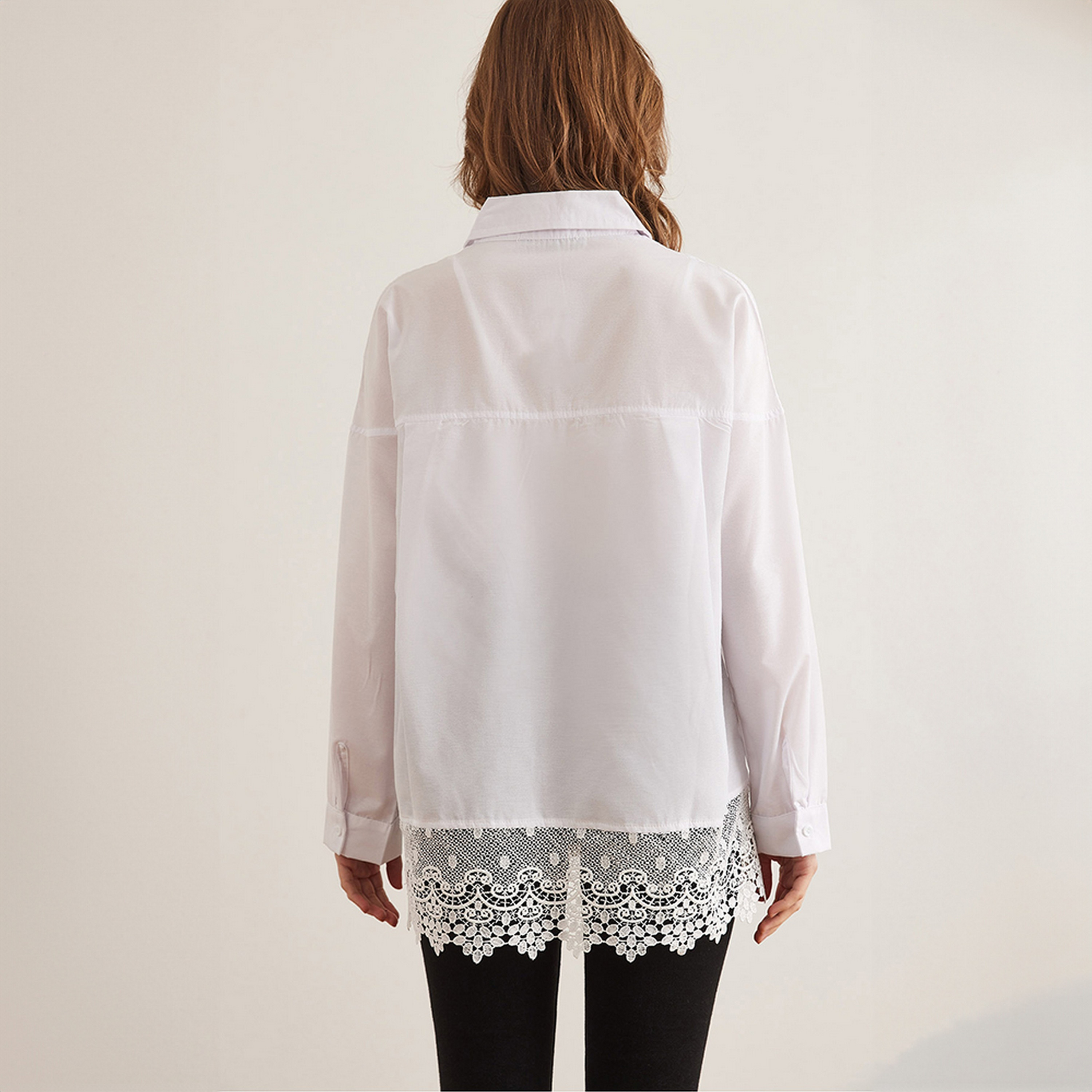 Olalook Lace Detailed Drop Shoulder Sleeves Women's Shirt-women-clothing-shirtsandblouses-shirts-image-3