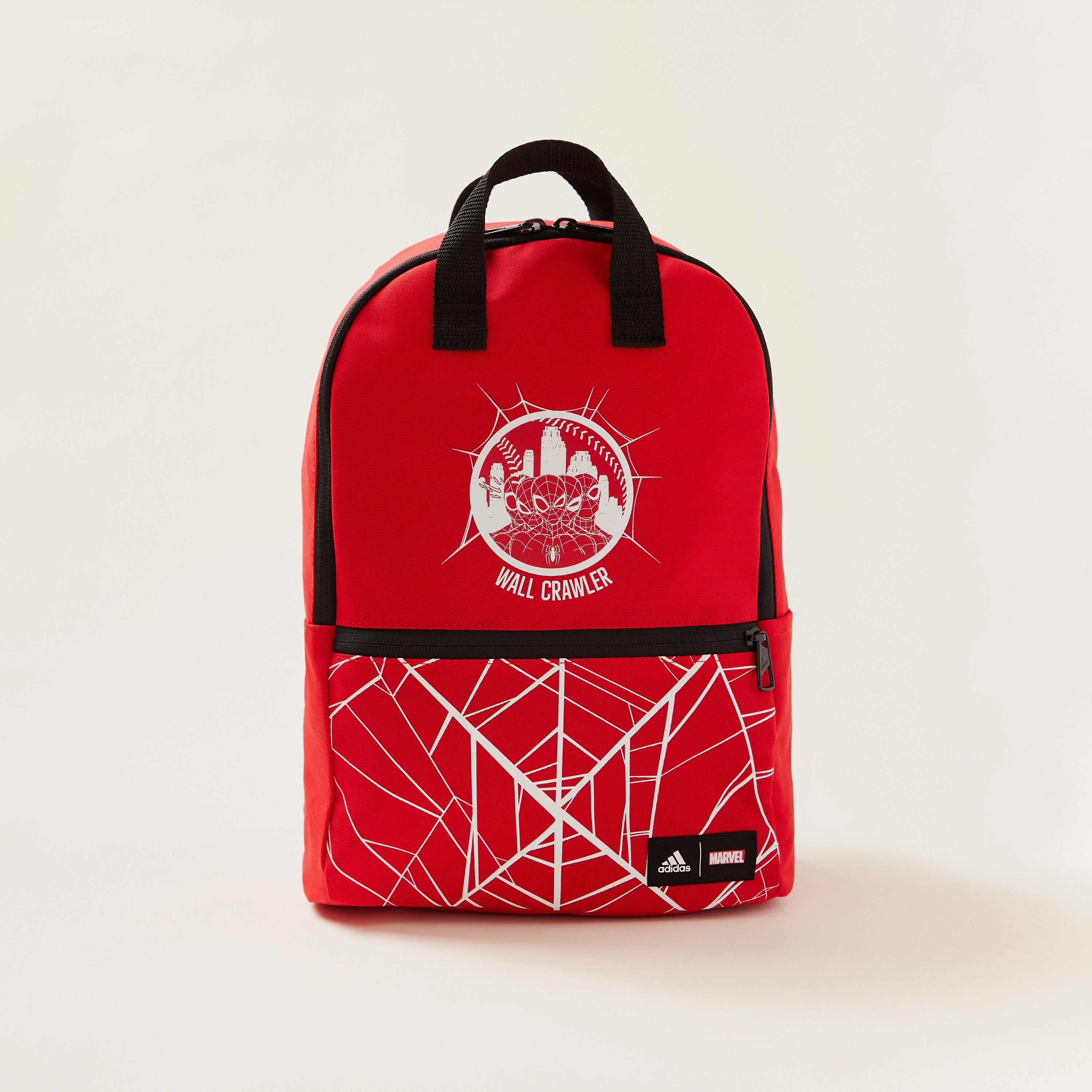 adidas Spider Man Print Zipper Backpack with Adjustable Shoulder Strap