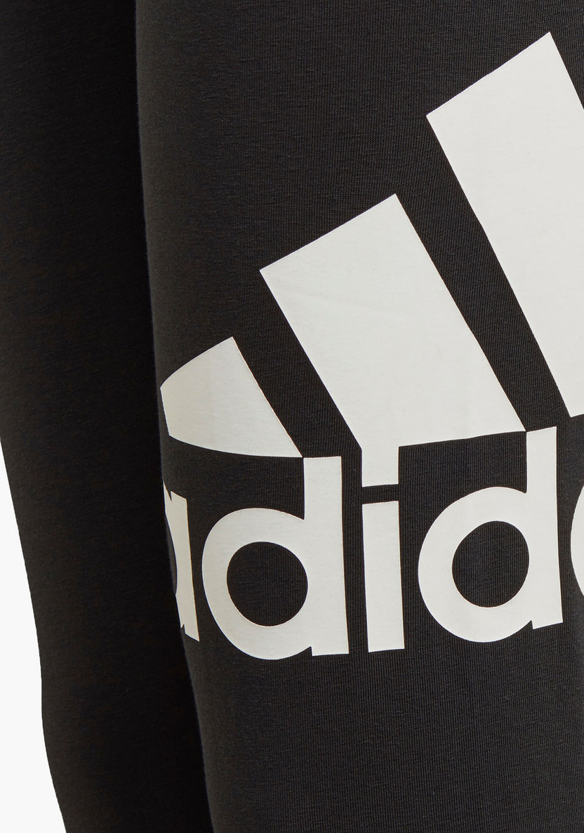 adidas Logo Print Leggings with Elasticised Waistband - G BL LEG-Bottoms-image-2