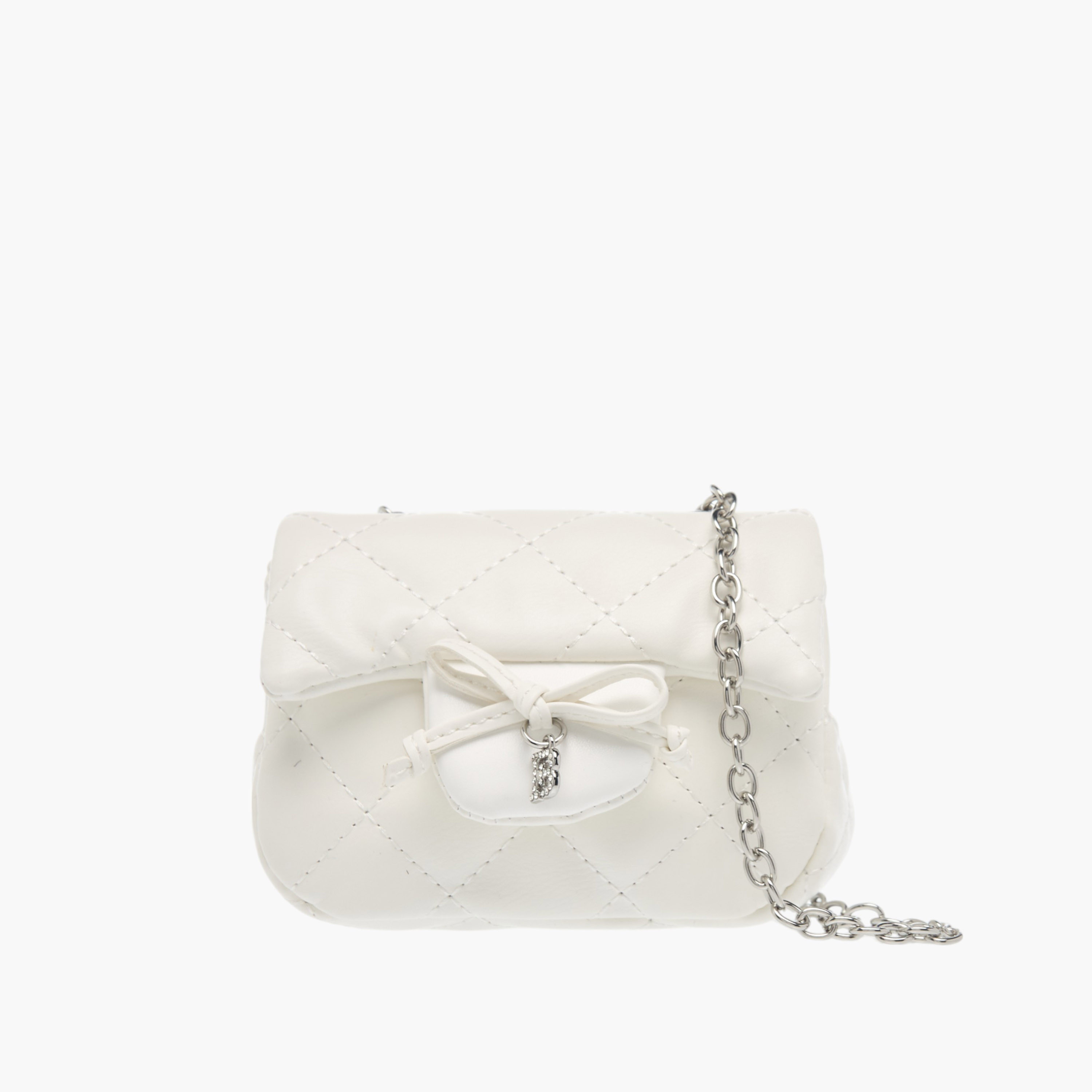Flora Bella Quilted Crossbody Bag with Button Closure and Chain Strap-girls-accessories-bags-image-1