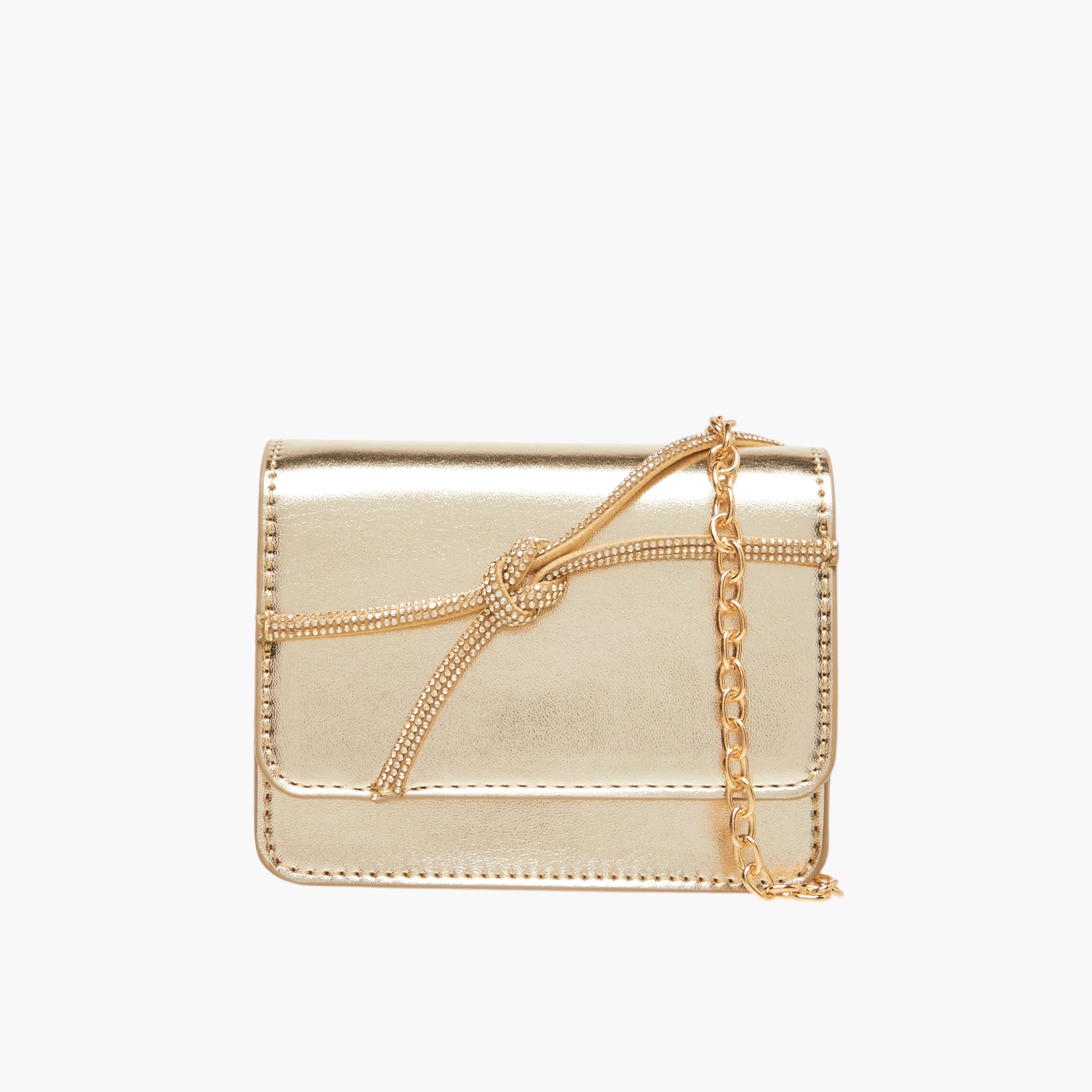 Flora Bella Embellished Crossbody Bag with Button Closure and Chain Strap-girls-accessories-bags-image-1