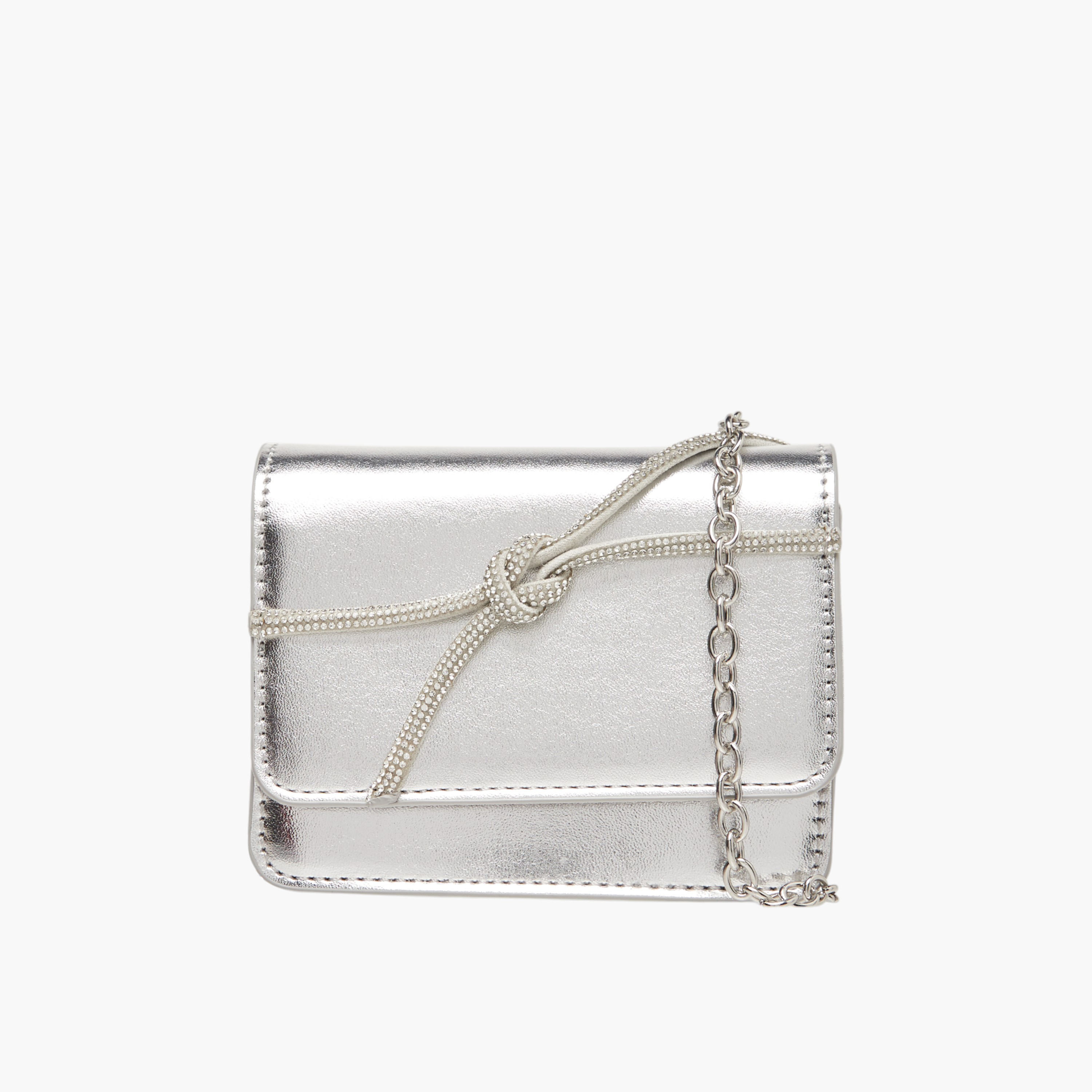 شنطة كروس بودي مزينة بحزام سلسلة وزر إغلاق من فلورا بيلا-girls-accessories-bags-image-1