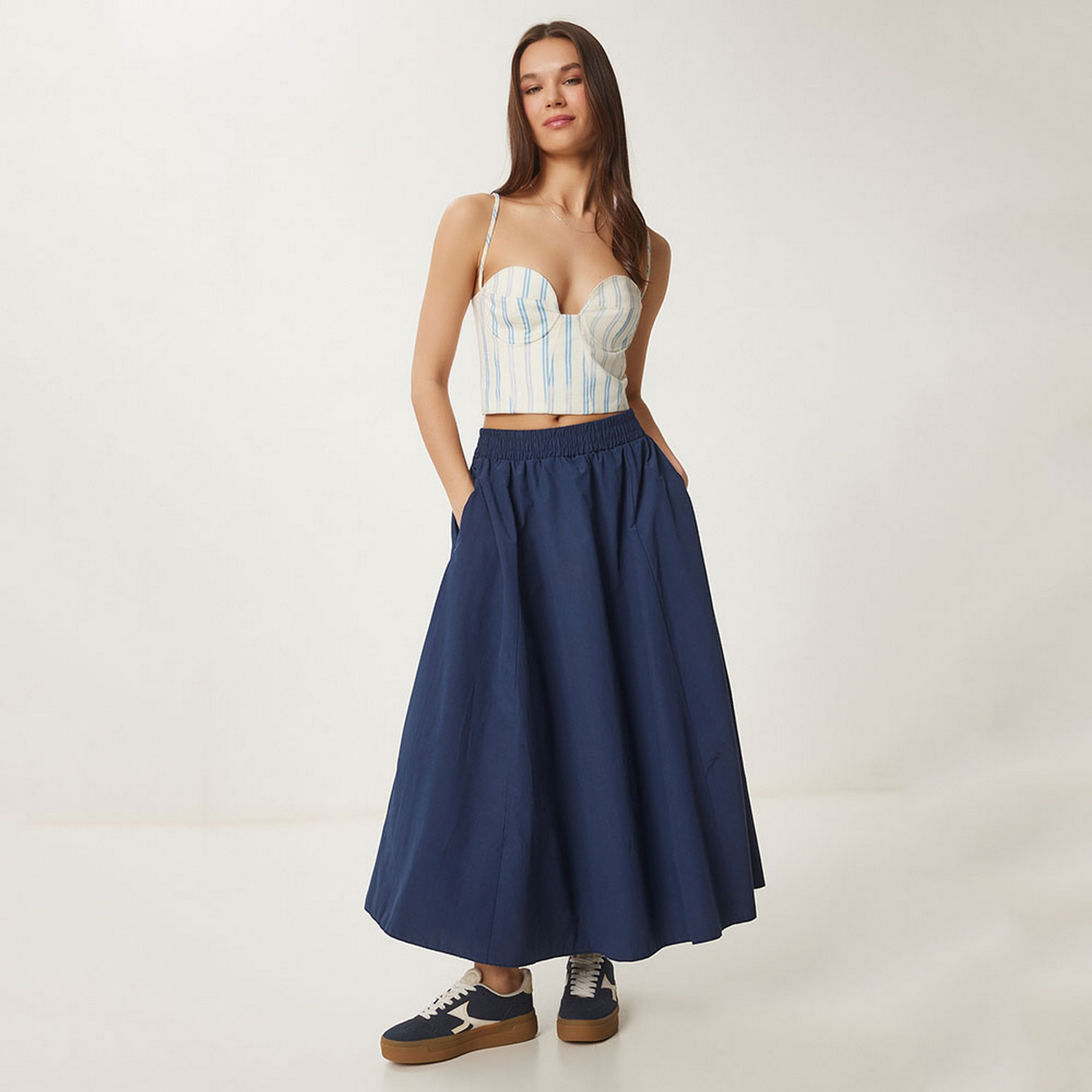 Happiness Istanbul Linen High-Rise Women's Maxi Skirt-women-clothing-bottoms-skirts-image-2
