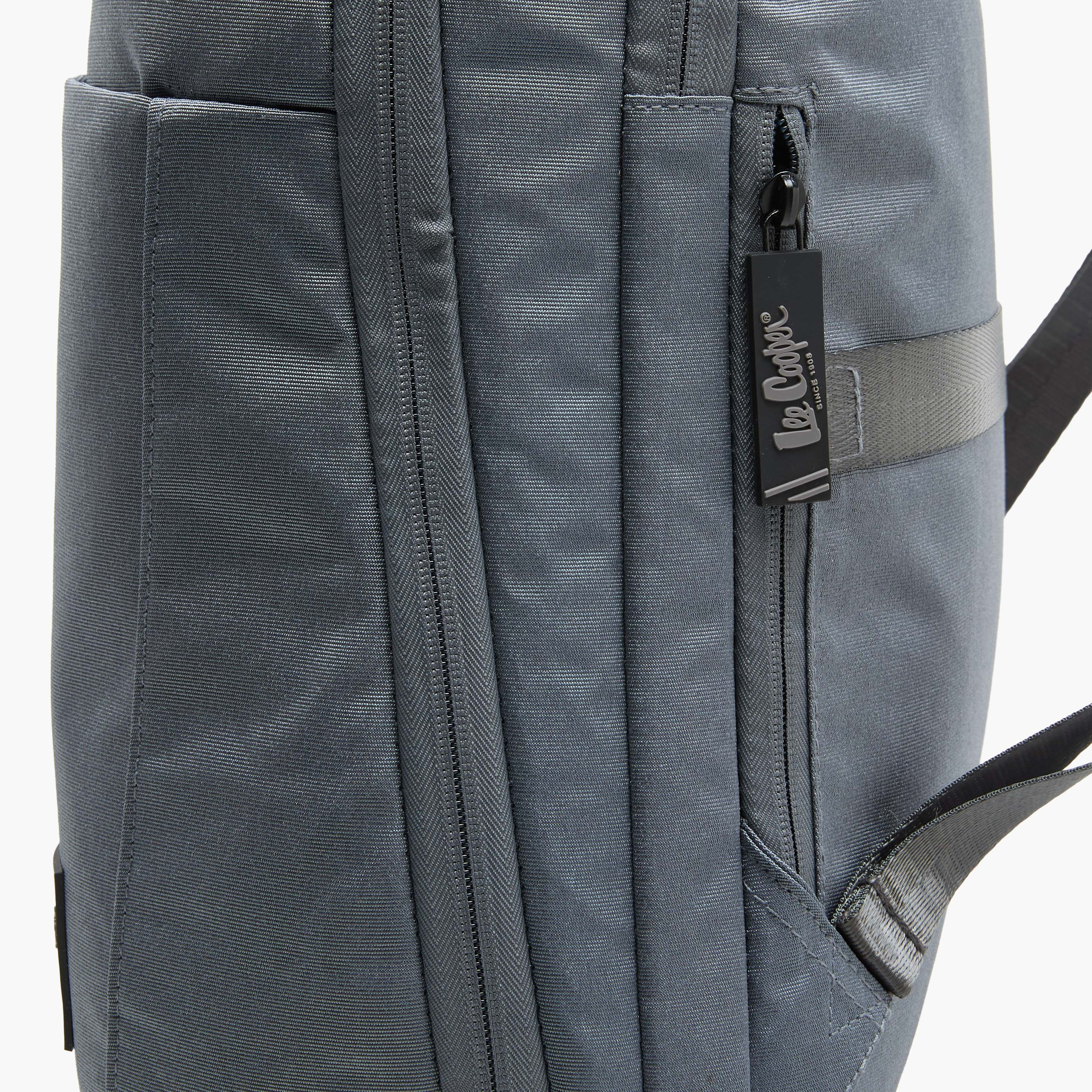 Lee Cooper Men Logo Applique Laptop Backpack-men-bags-image-7