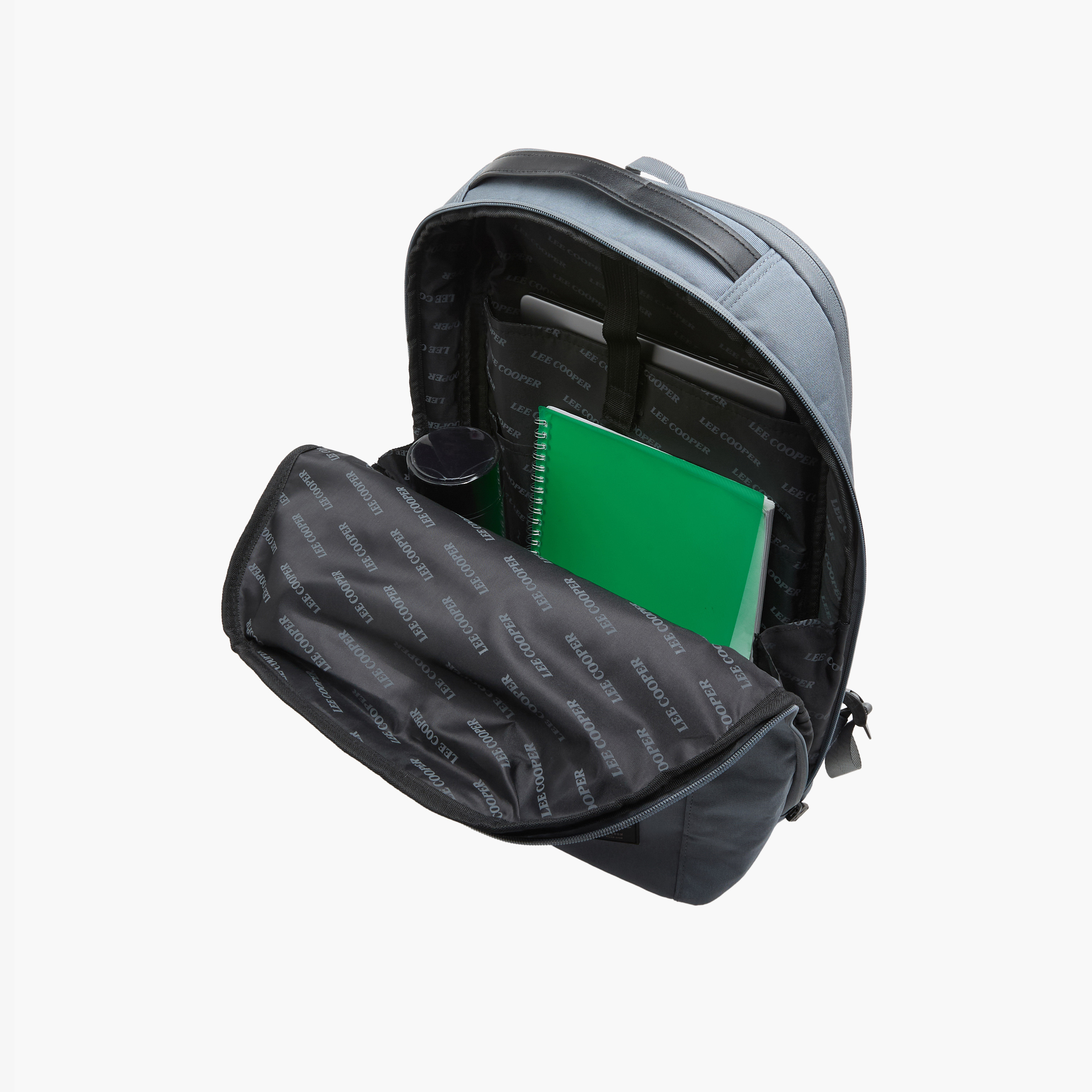 Lee Cooper Men Logo Applique Laptop Backpack-men-bags-image-9