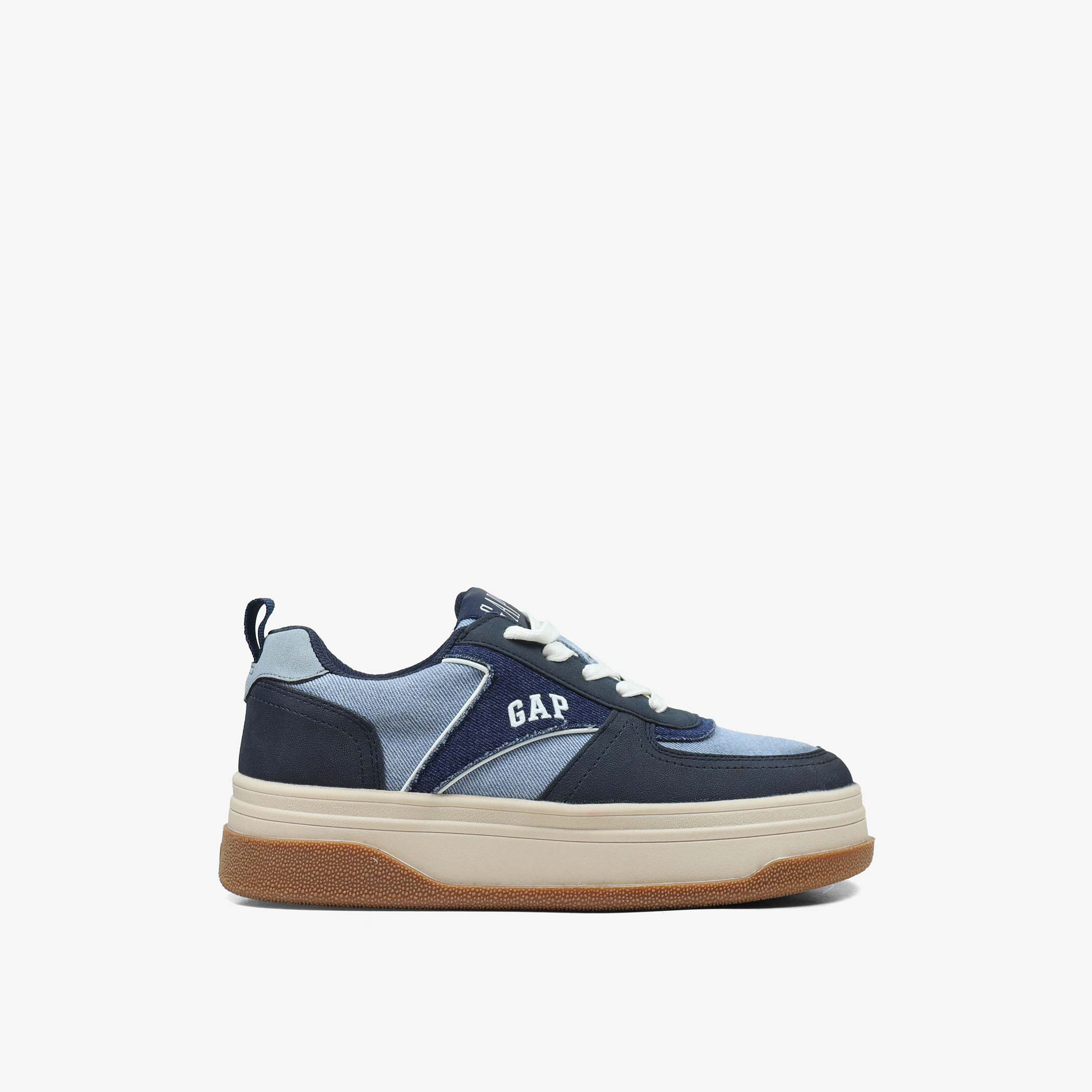 GAP Women s Panelled Low Ankle Sneakers with Lace Up Closure