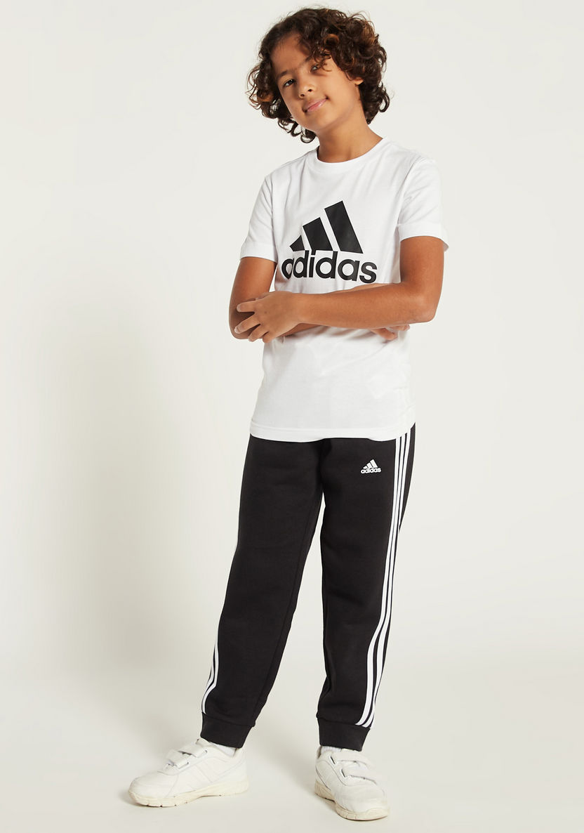adidas Striped Joggers with Drawstring Closure-Joggers-image-0