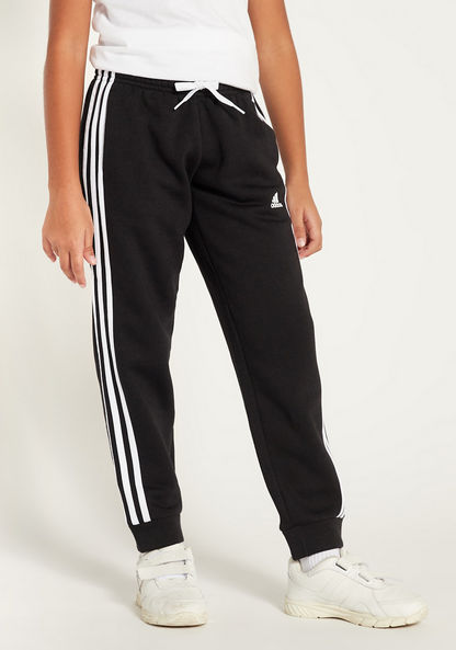 adidas Striped Joggers with Drawstring Closure-Joggers-image-1