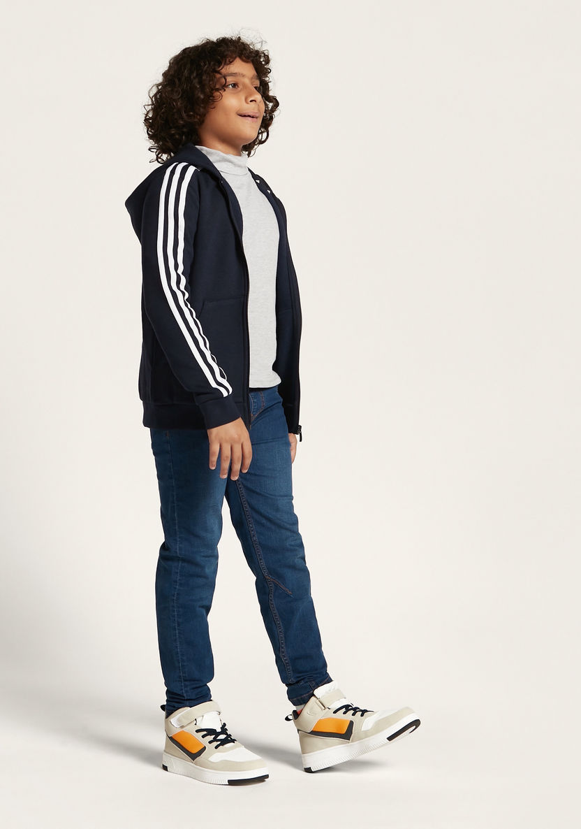 adidas Hooded Sweatshirt with Long Sleeves and Zip Closure-Tops-image-1