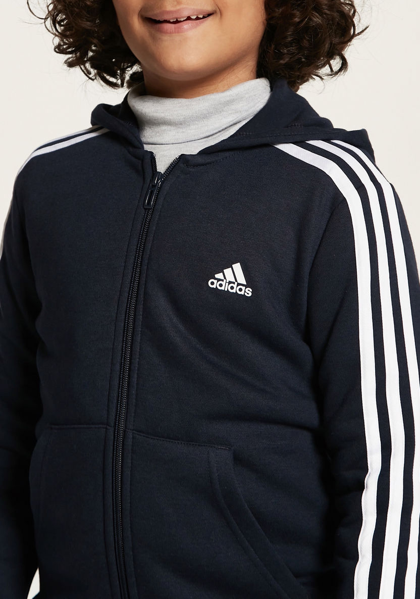 adidas Hooded Sweatshirt with Long Sleeves and Zip Closure-Tops-image-2