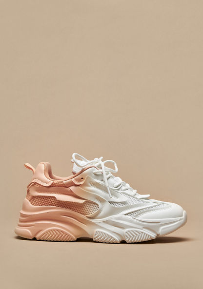 Missy Ombre Textured Sneakers with Lace-Up Closure