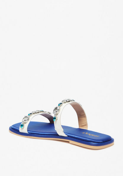 Missy Stone Embellished Slip-On Slide Sandals-Women%27s Flat Sandals-image-1