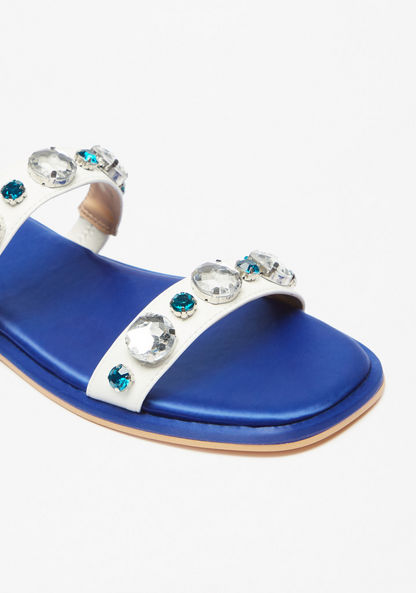 Missy Stone Embellished Slip-On Slide Sandals-Women%27s Flat Sandals-image-4