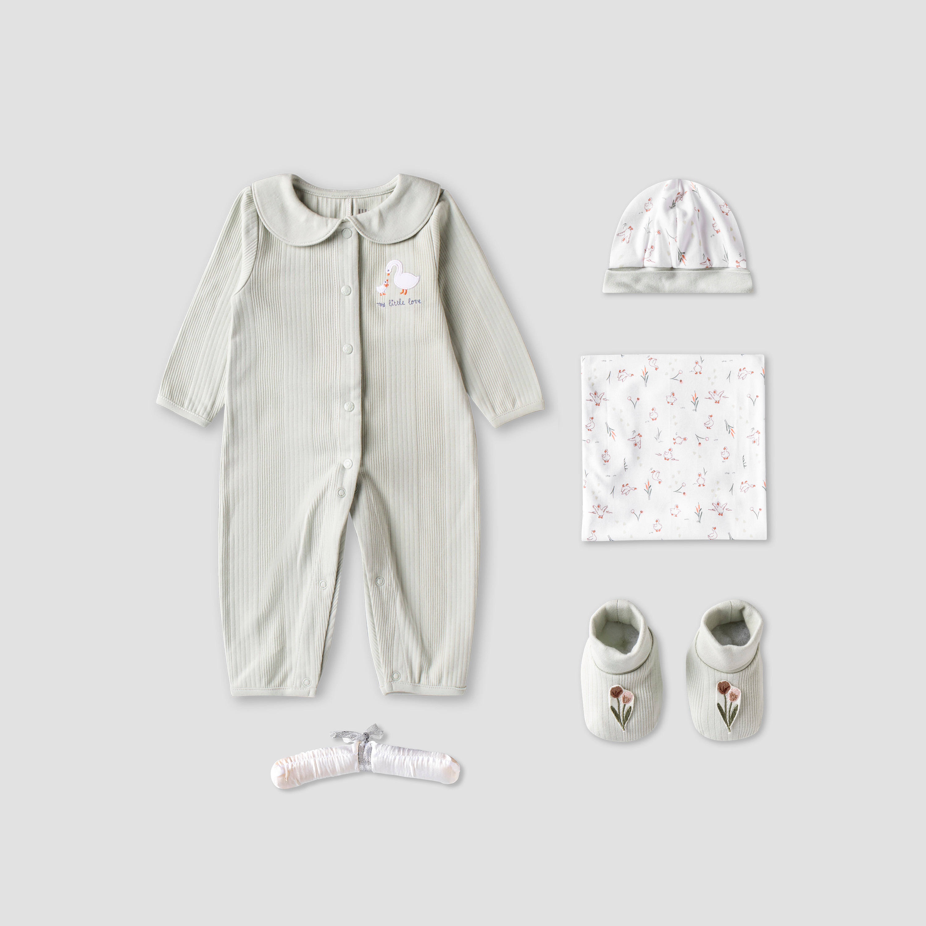 Set of 5 Juniors Clothing Gift Set with Duck Print-baby-girls-clothing-setsandcoords-image-2