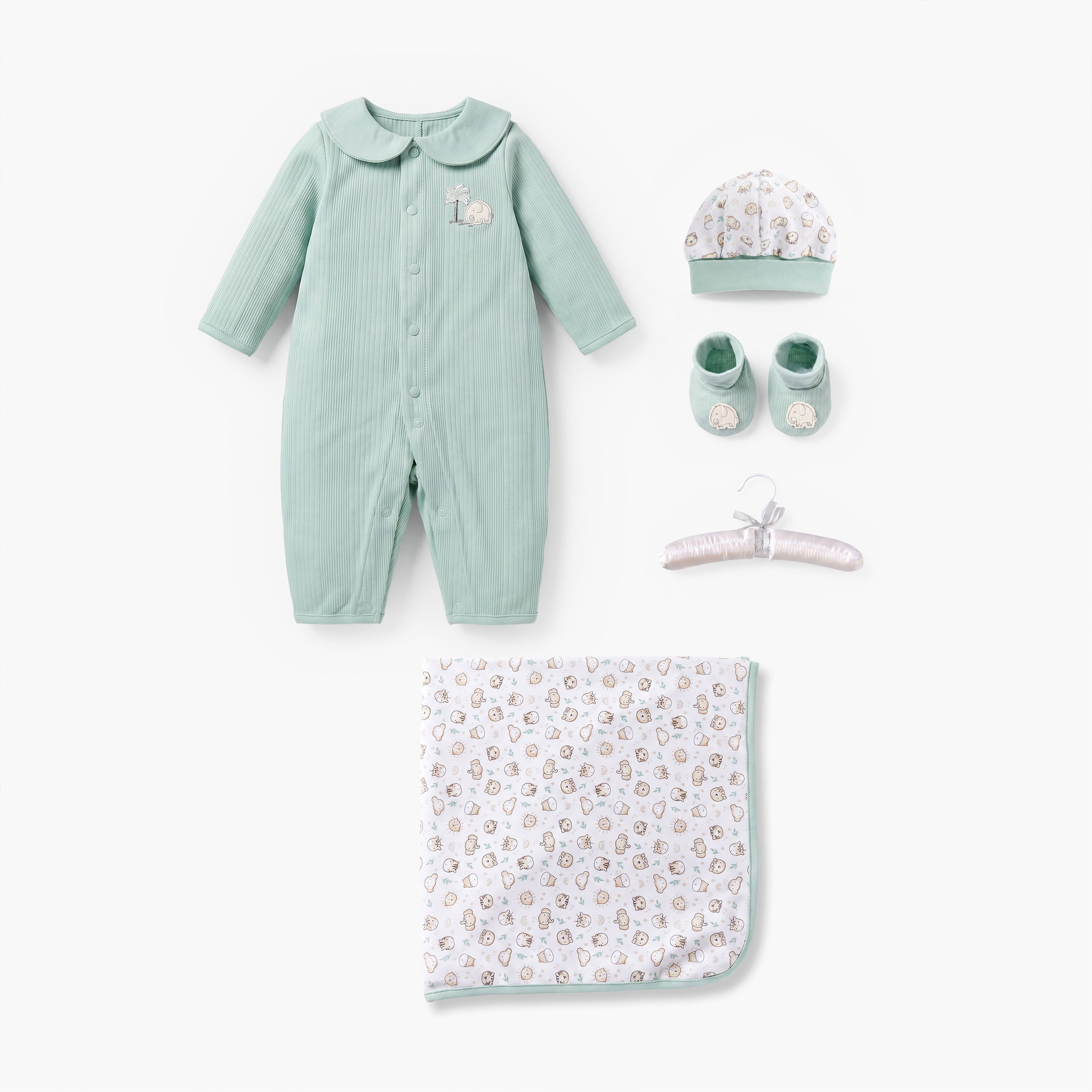 Set of 5 Juniors Clothing Gift Set with Elephant Print-baby-boys-clothing-setsandcoords-image-2