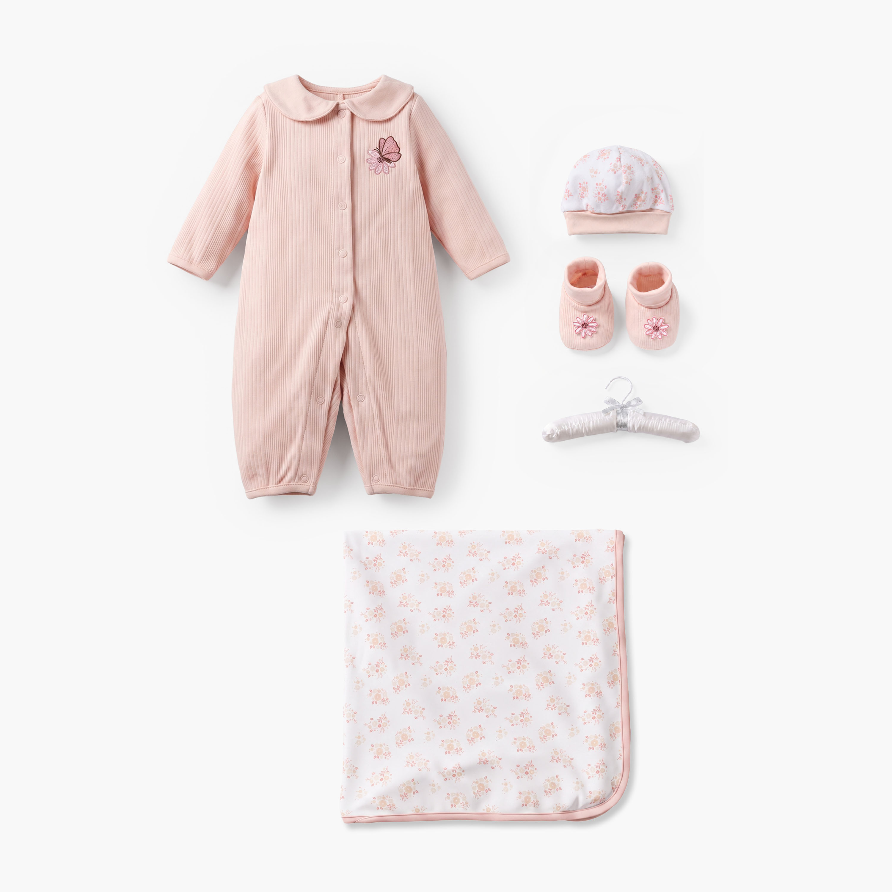 طقم هدايا ملابس 5 قطع بتطريزات زهرية من جونيورز-baby-girls-clothing-setsandcoords-image-2