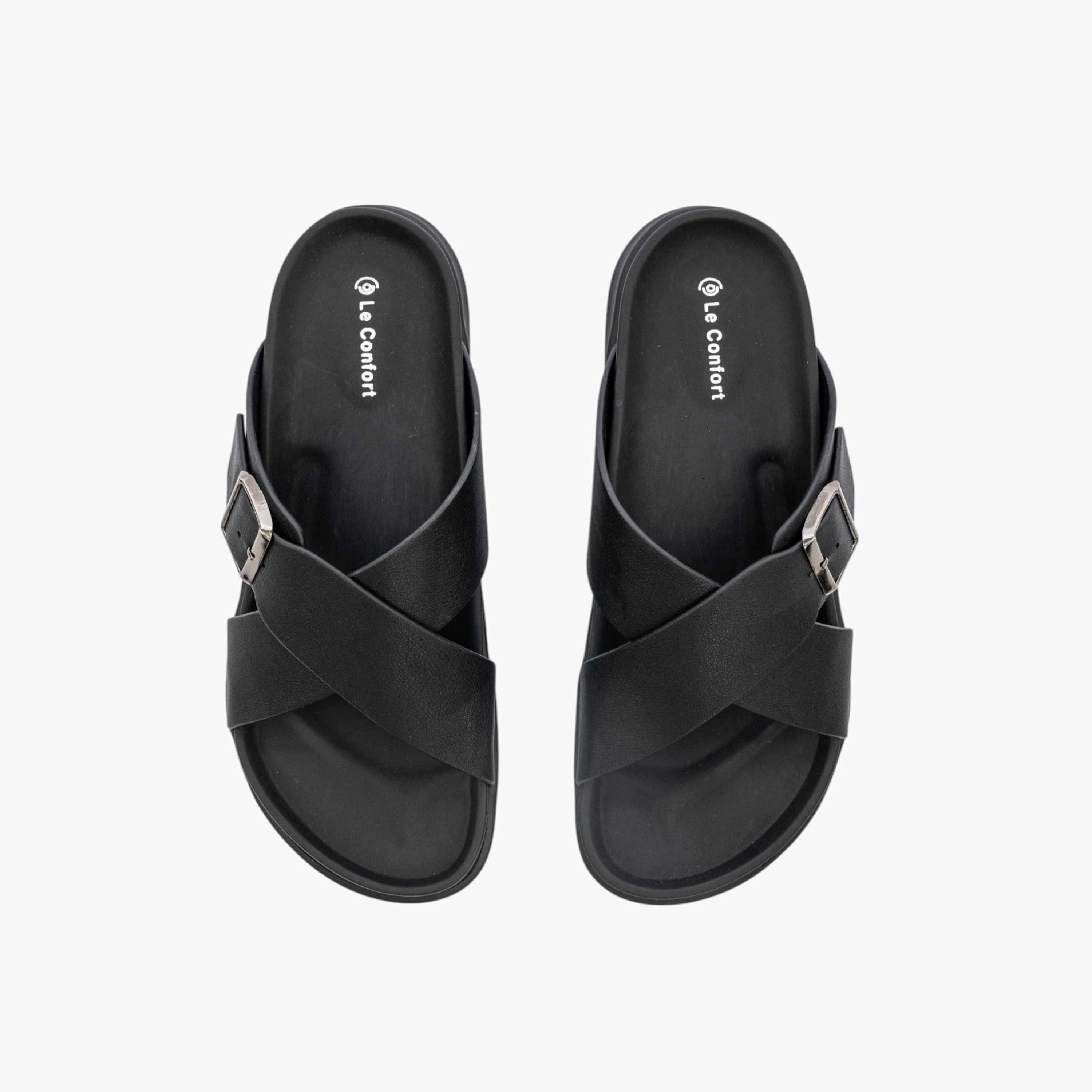 صندل بأحزمة متقاطعة سهل الارتداء بزينة إبزيم  من لو كونفورت-men-shoes-sandals-image-1
