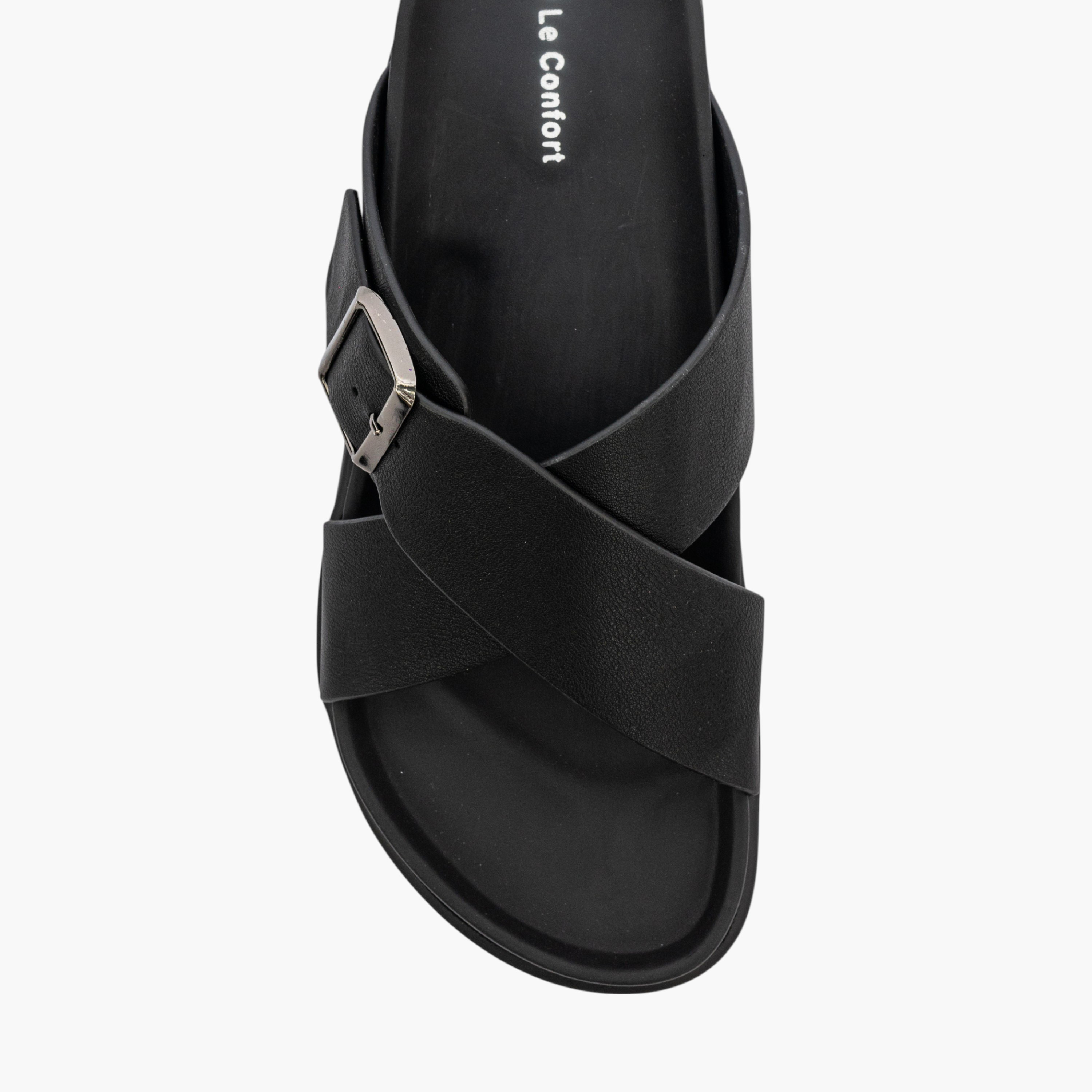 صندل بأحزمة متقاطعة سهل الارتداء بزينة إبزيم  من لو كونفورت-men-shoes-sandals-image-4
