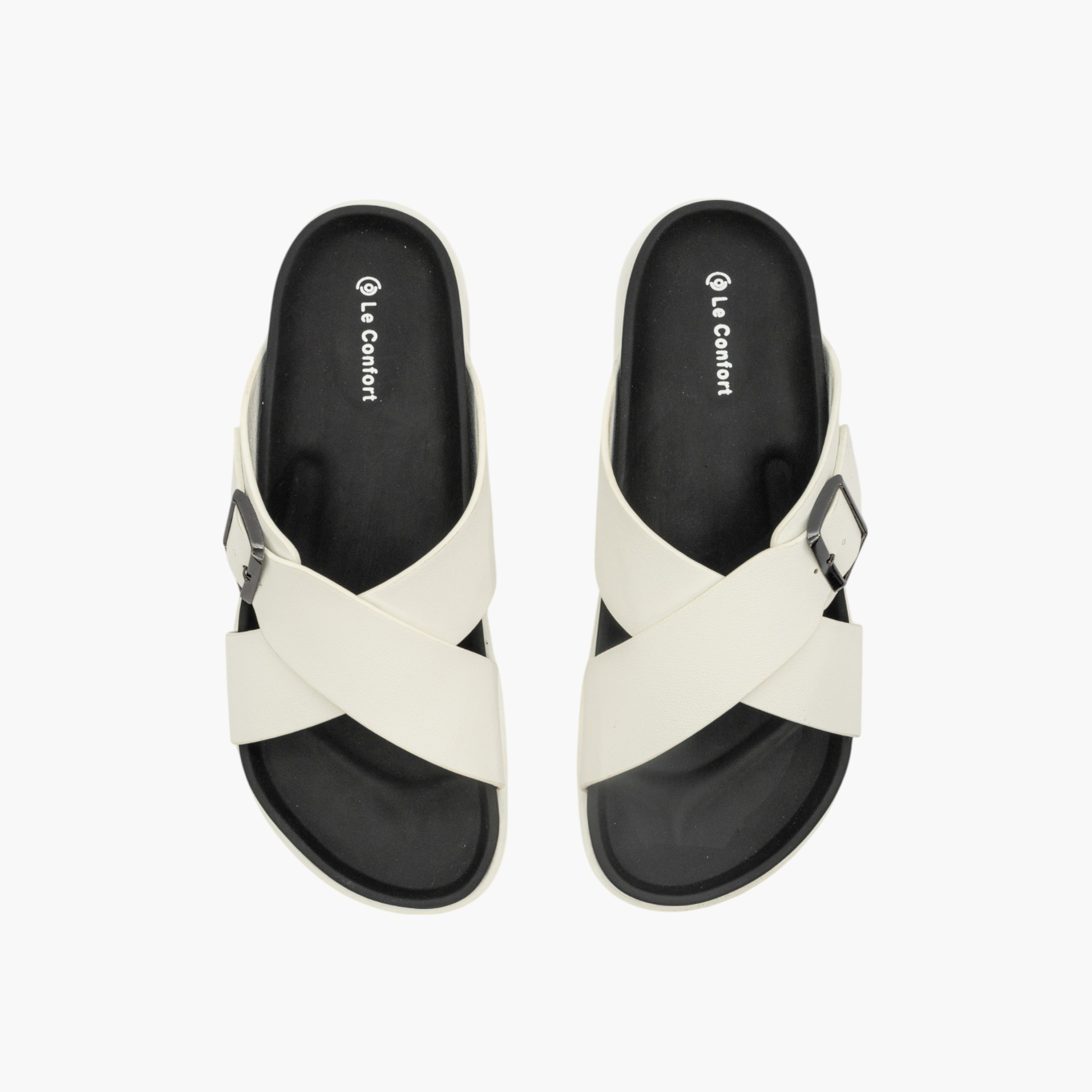 Le Confort Buckle Accent Cross-Strap Slip-On Sandals-men-shoes-sandals-image-1